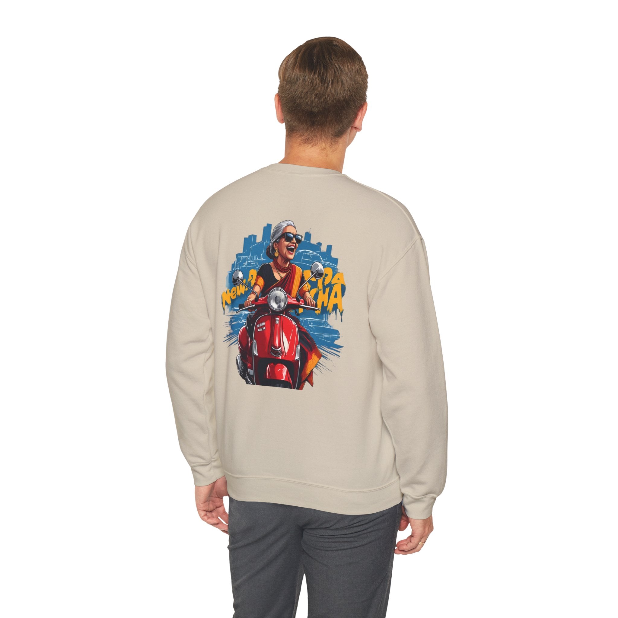 Crewneck Sweatshirt - New York City Scooter Ride Graphic
