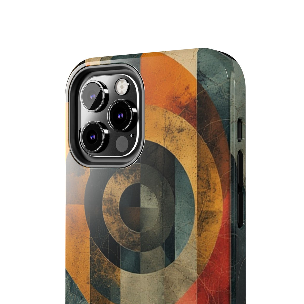 Retro Geometric Tough Phone Case — Vintage Target Circle Design