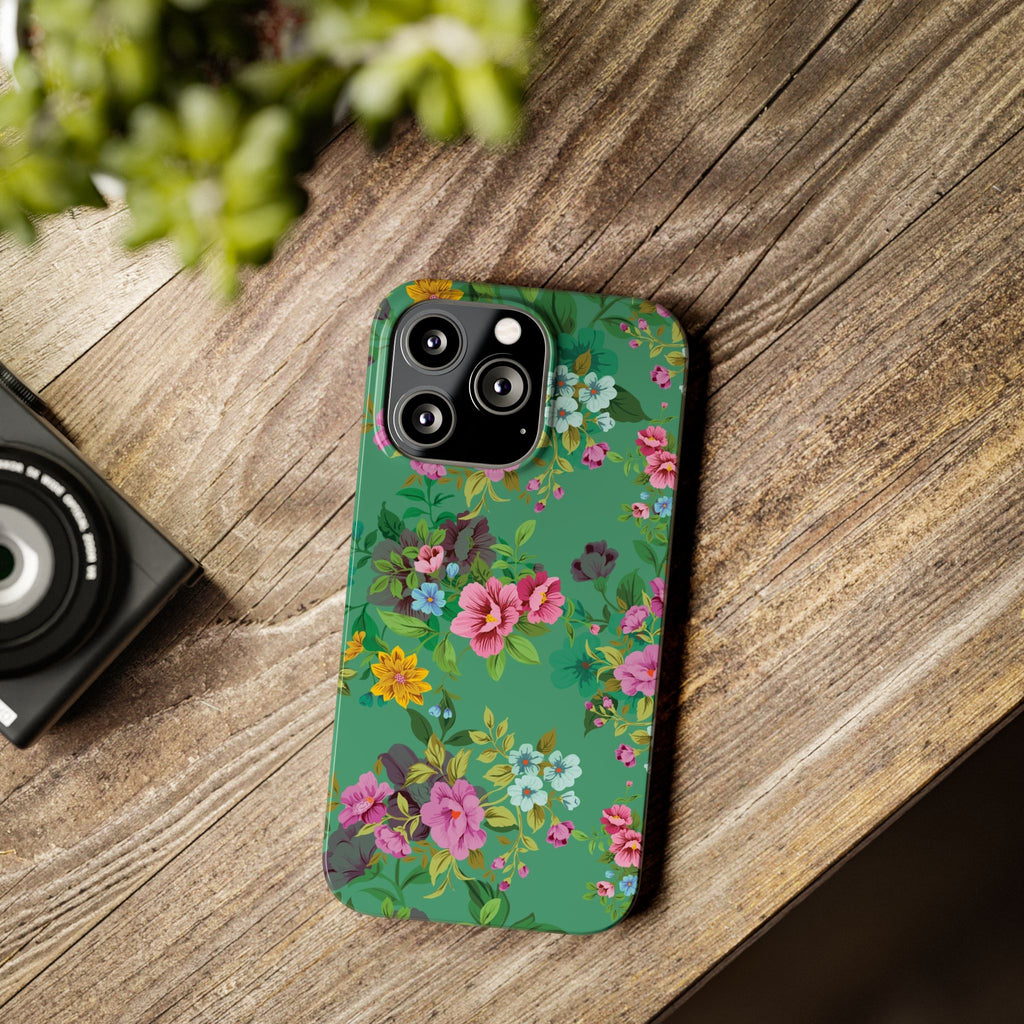 Floral Slim Phone Case - Cute Botanical Design, Gift for Spring, Nature Lovers, Customizable Phone Cover, Trendy Accessories, Flower Power