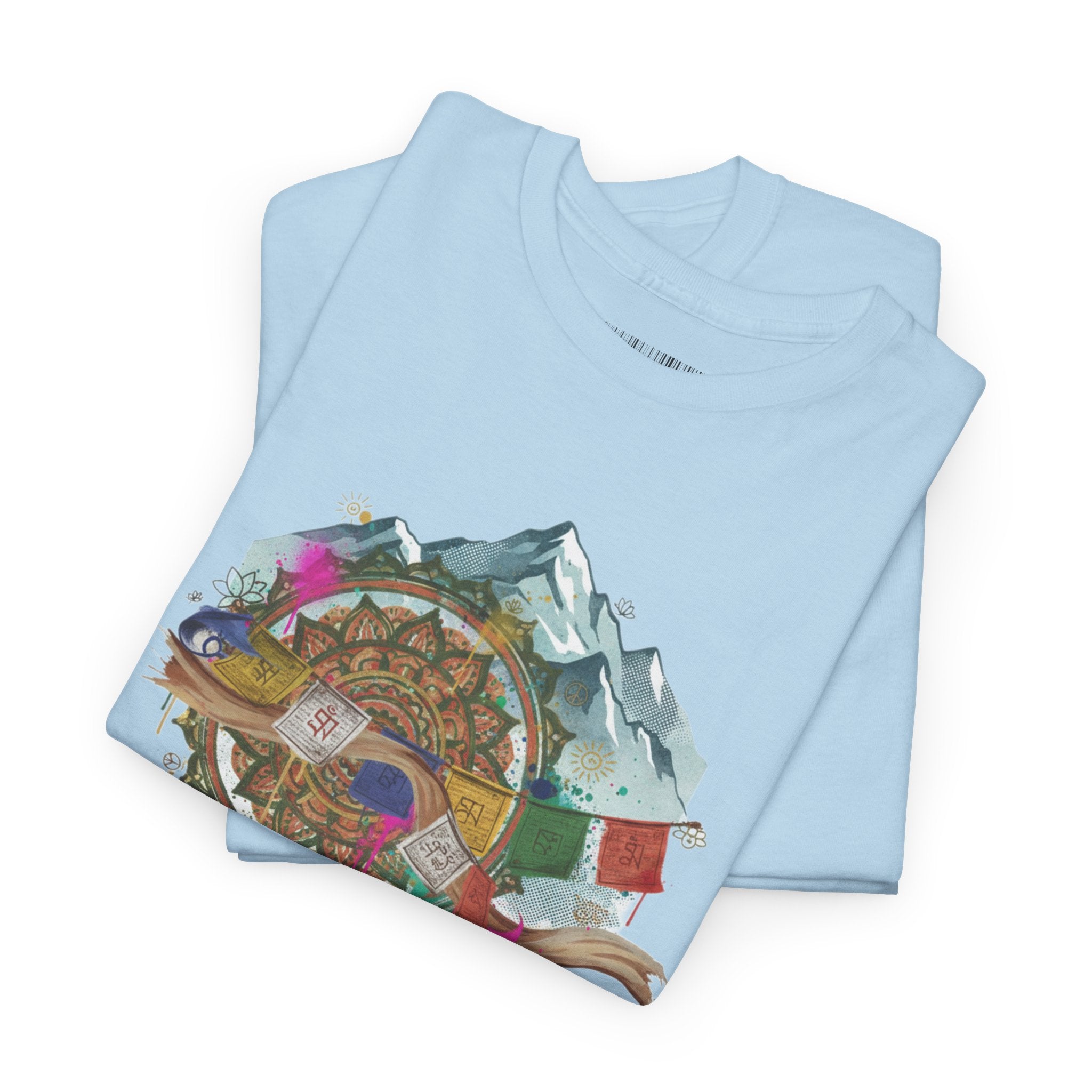 Adventure Compass Graphic Tee — Mountain, Globe & Flag Illustration