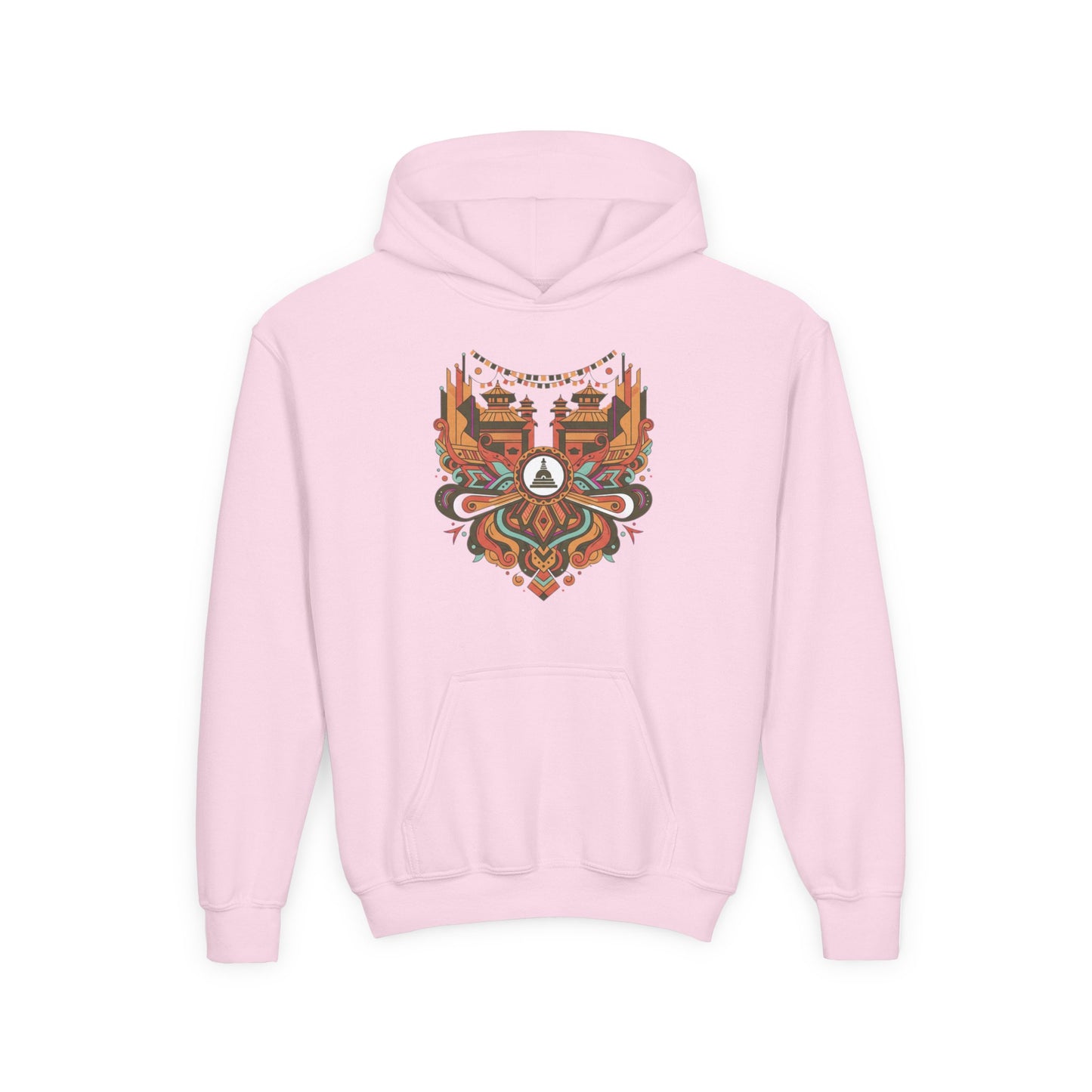 Youth Hoodie — Rustic Peace Mandala Graphic