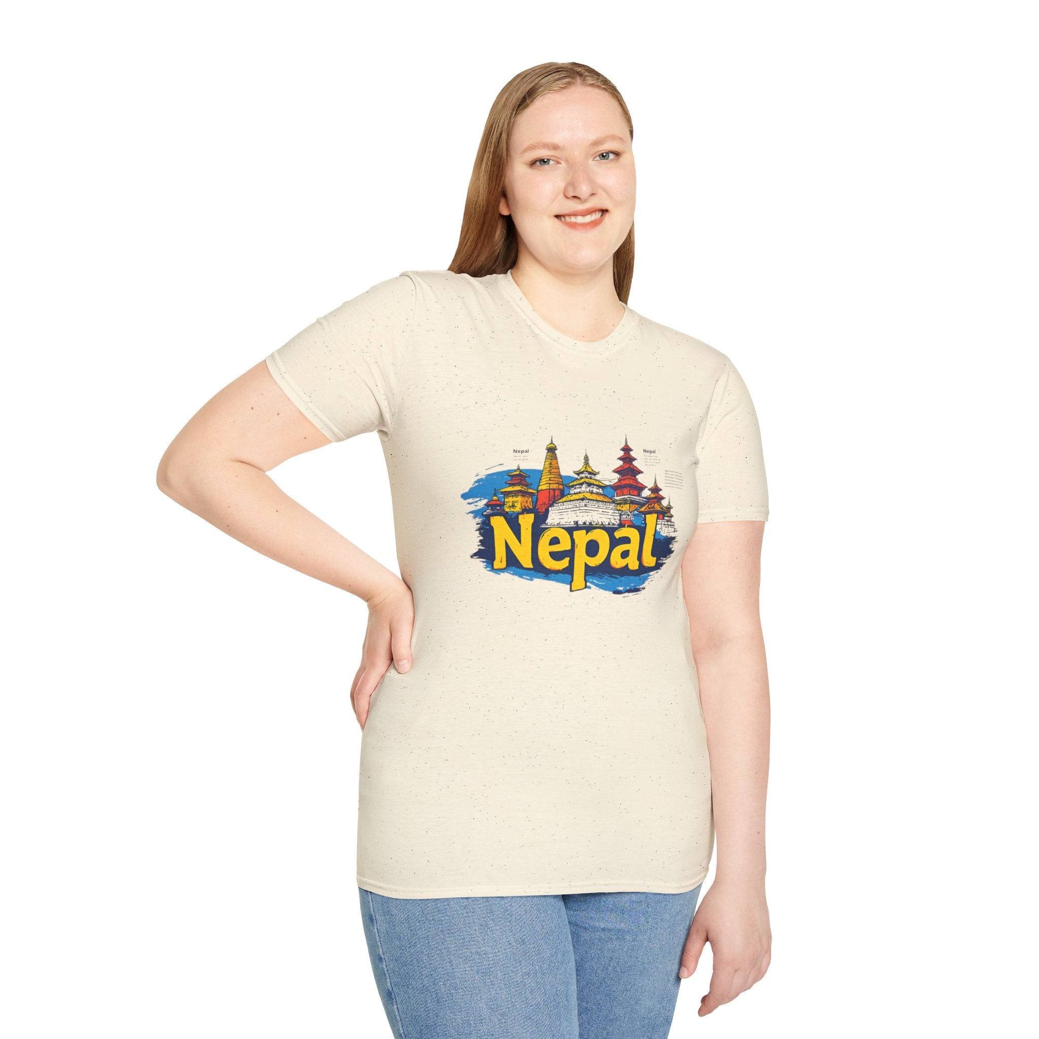 Nepal Temple Skyline T-Shirt – Nepali Cultural Heritage Graphic Tee, Travel & Spiritual Design