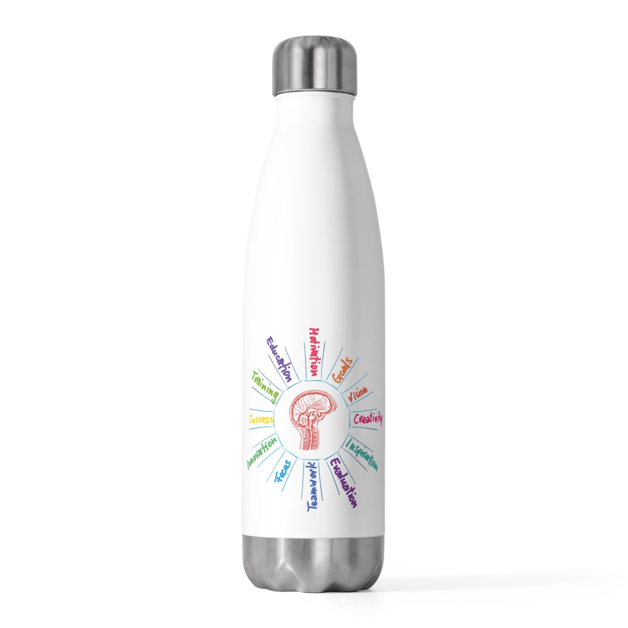 Creative Inspiration 20oz Insulated Bottle, Motivational Hydration Bottle, Gifts for Artists, Unique Water Bottle, Colorful Drinkware