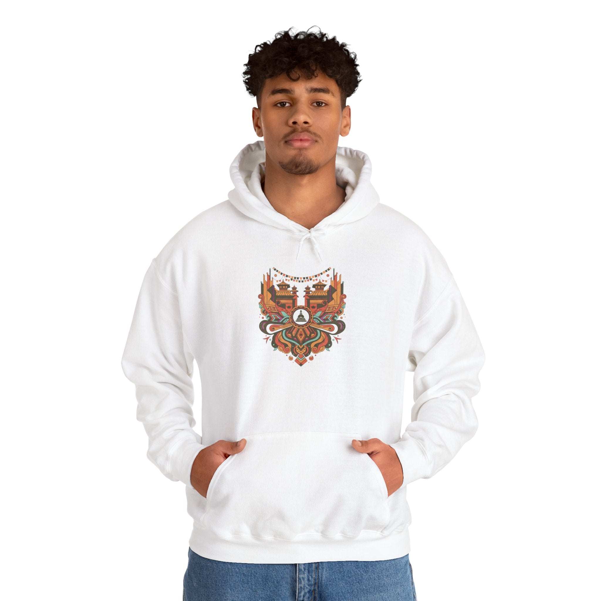 Spiritual Mandala Buddha Hoodie — Colorful Meditation Graphic Sweatshirt