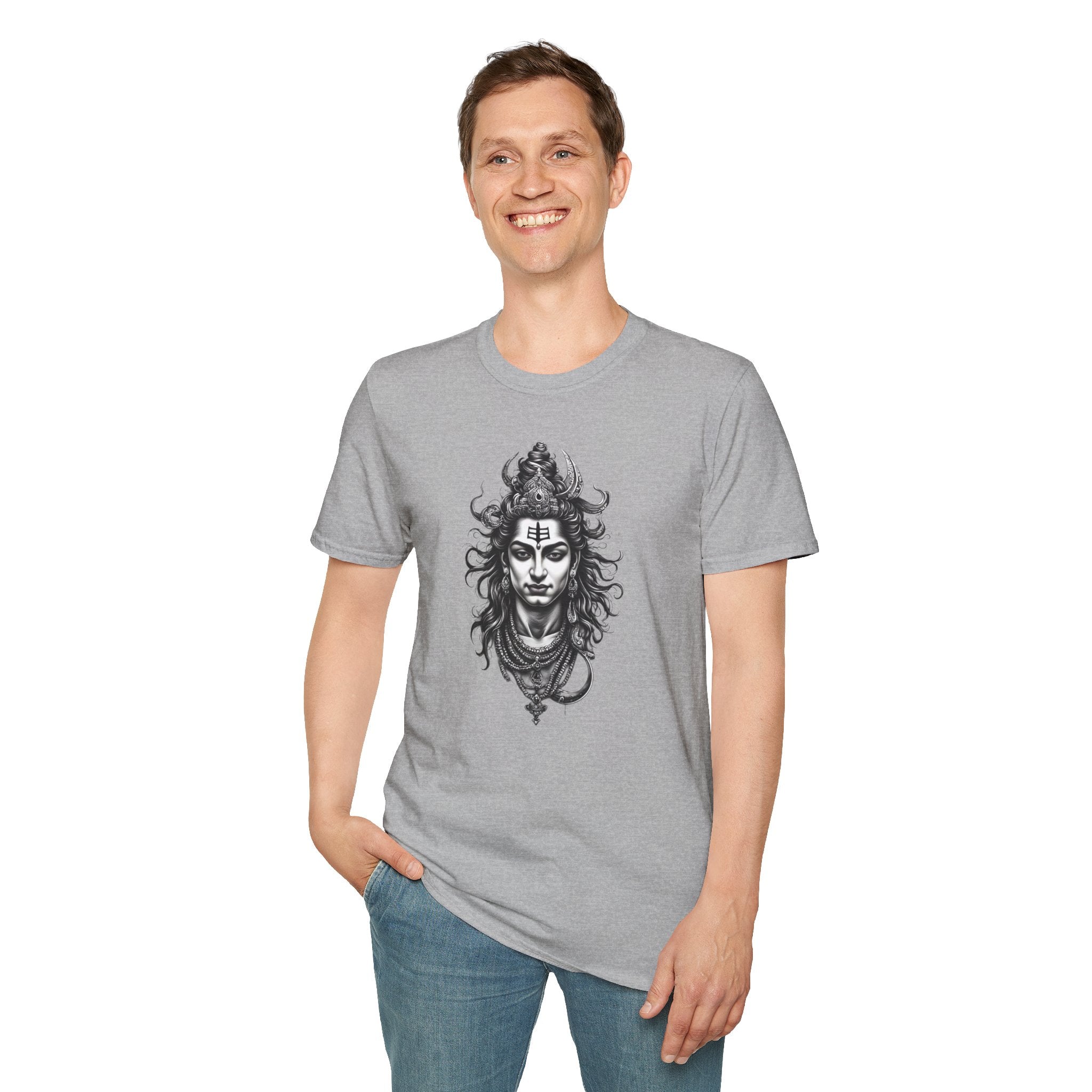 Shiva Portrait T‑Shirt — Hindu Deity Graphic Tee (Meditation, Yoga & Spiritual Wear)