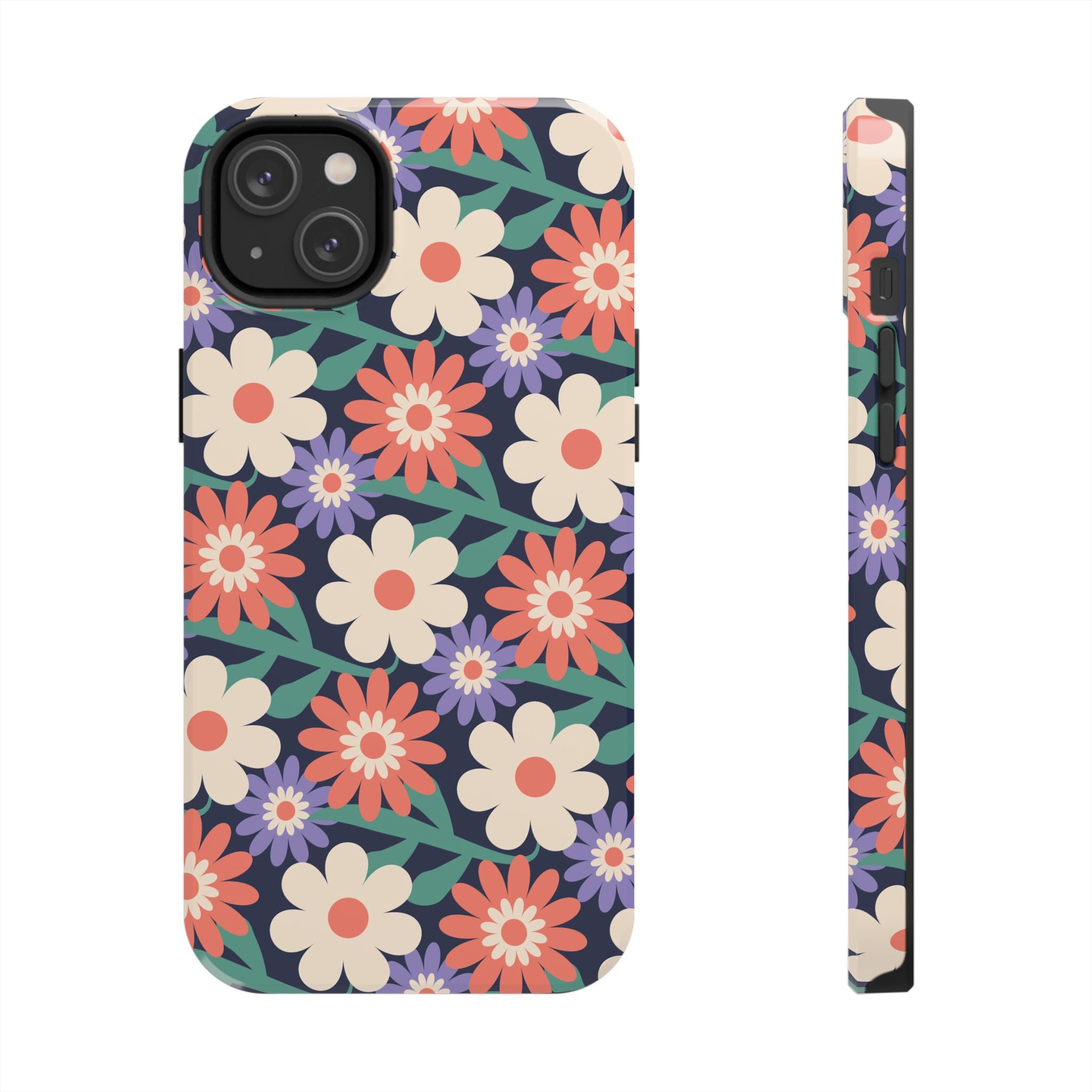 Floral Tough Phone Case — Retro Daisies Protective Phone Cover