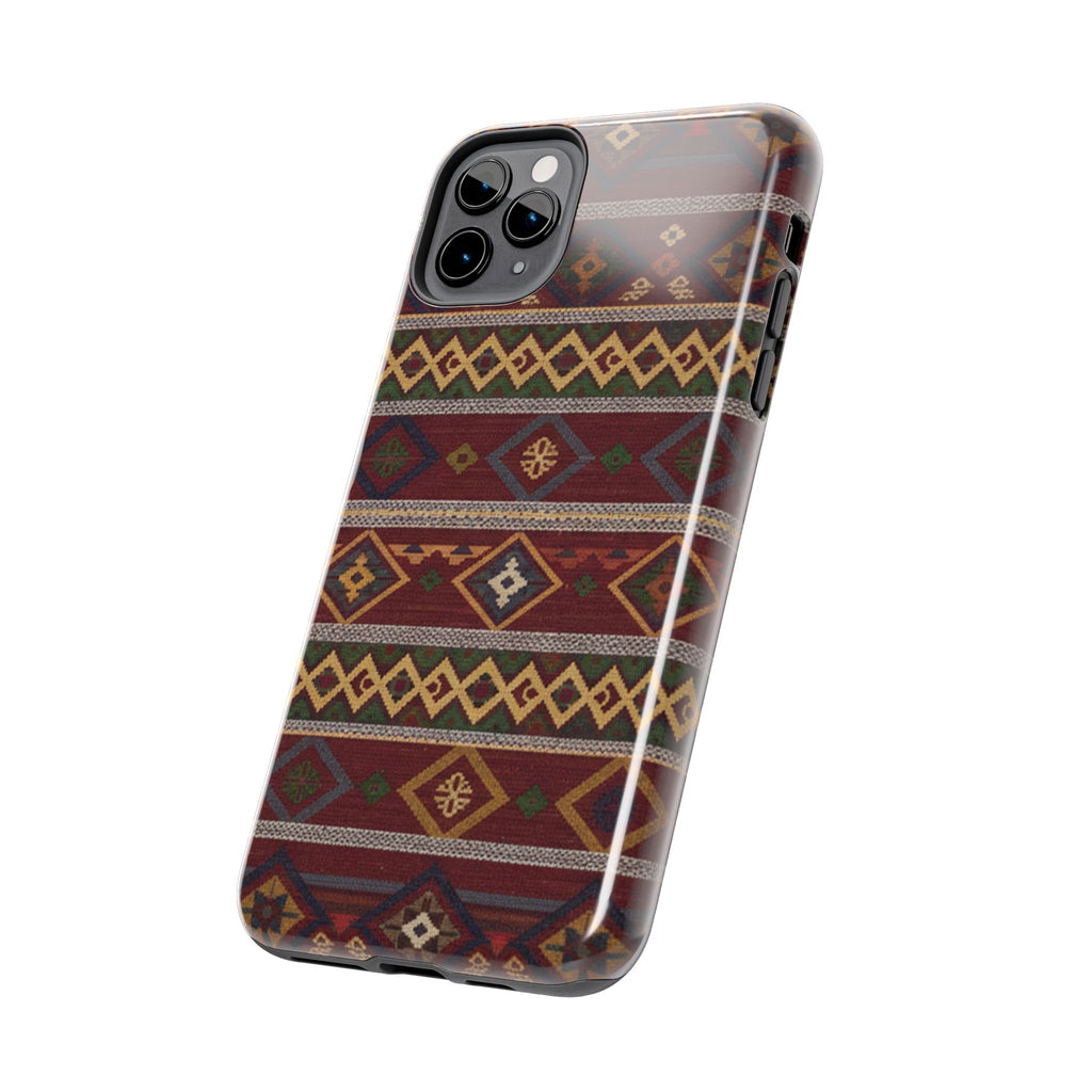 Aztec Pattern Tough Phone Case — Rustic Tribal Protective Cover