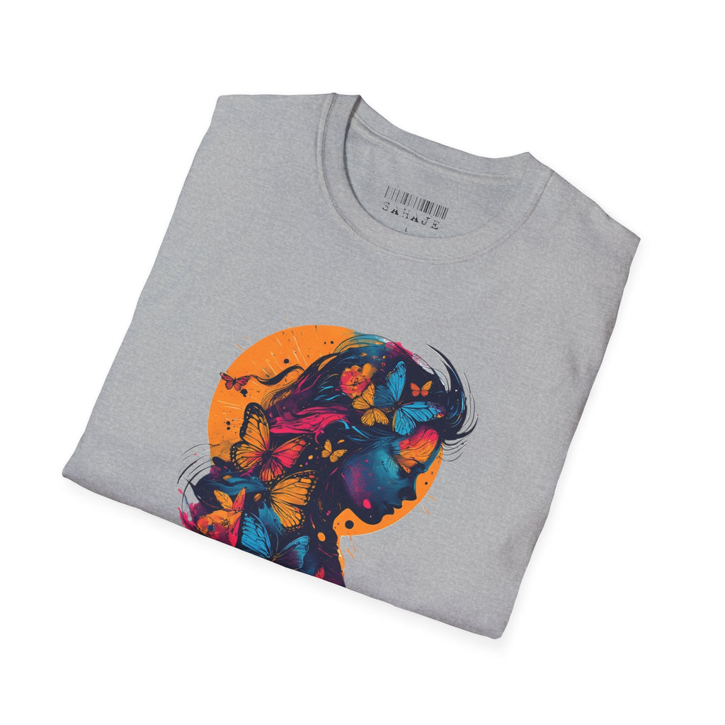 Butterfly Silhouette T-Shirt — Colorful Psychedelic Profile Tee