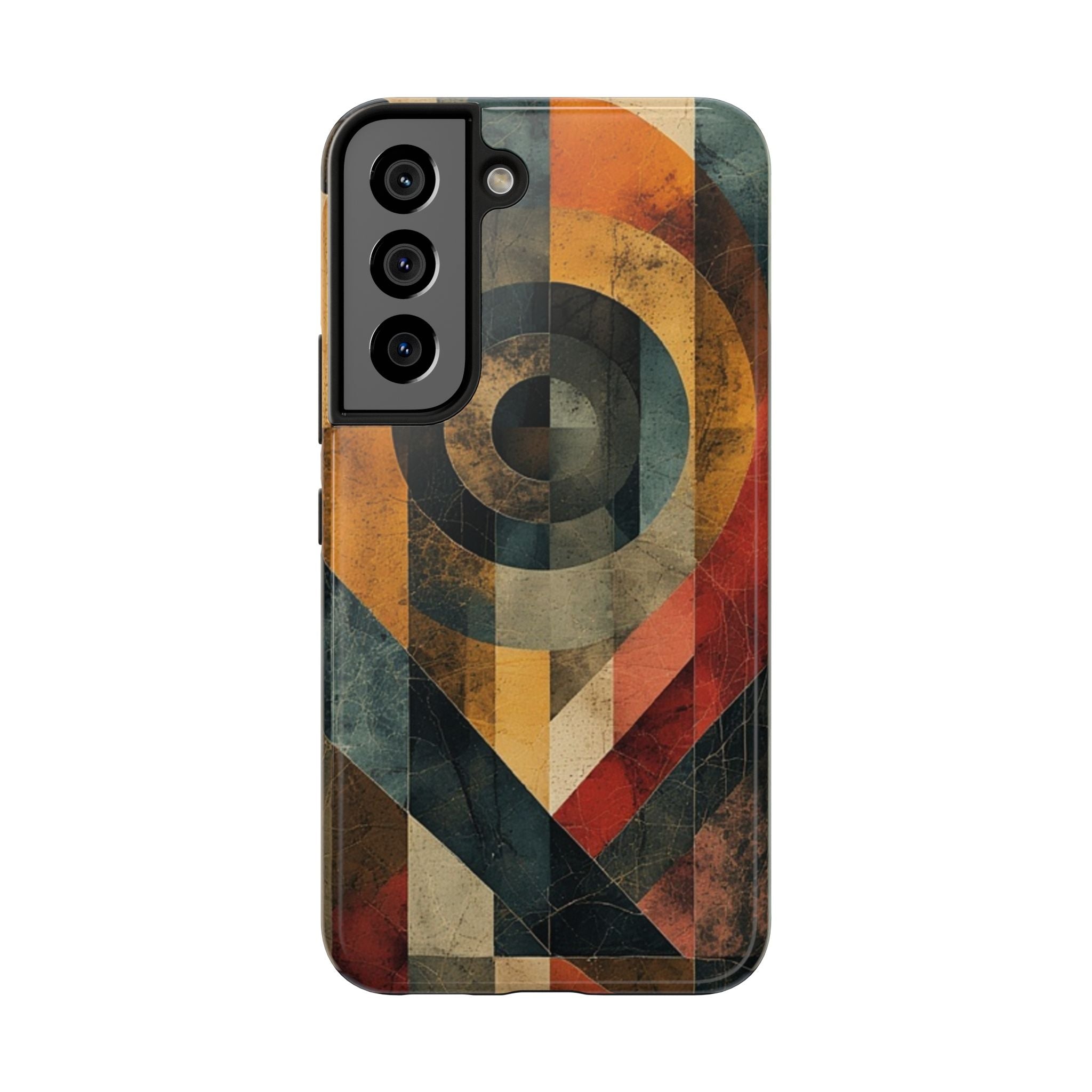 Retro Geometric Tough Phone Case — Vintage Target Circle Design