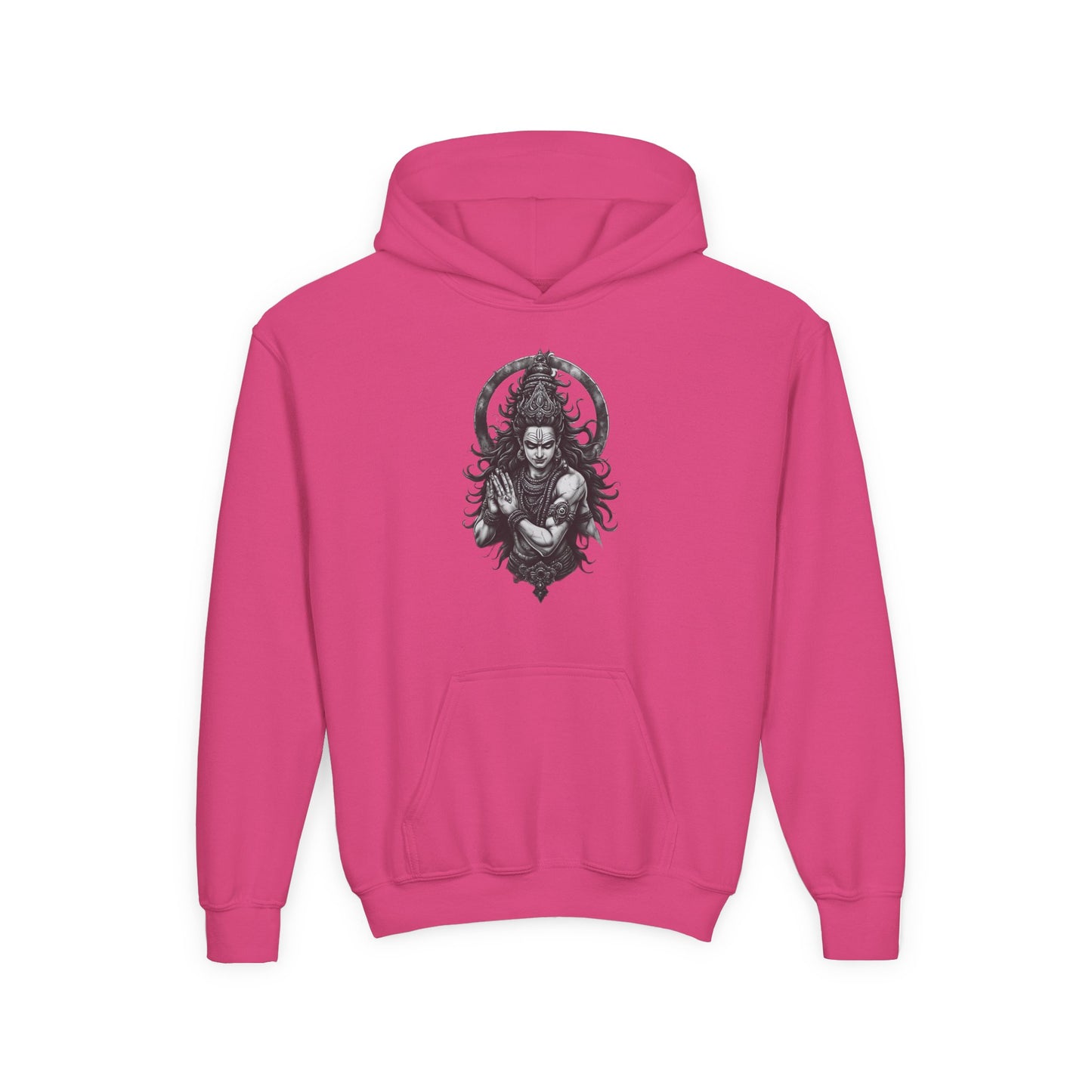 Youth Hoodie with Gothic Goddess Skull Art — Dark Fantasy Graphic Pullover