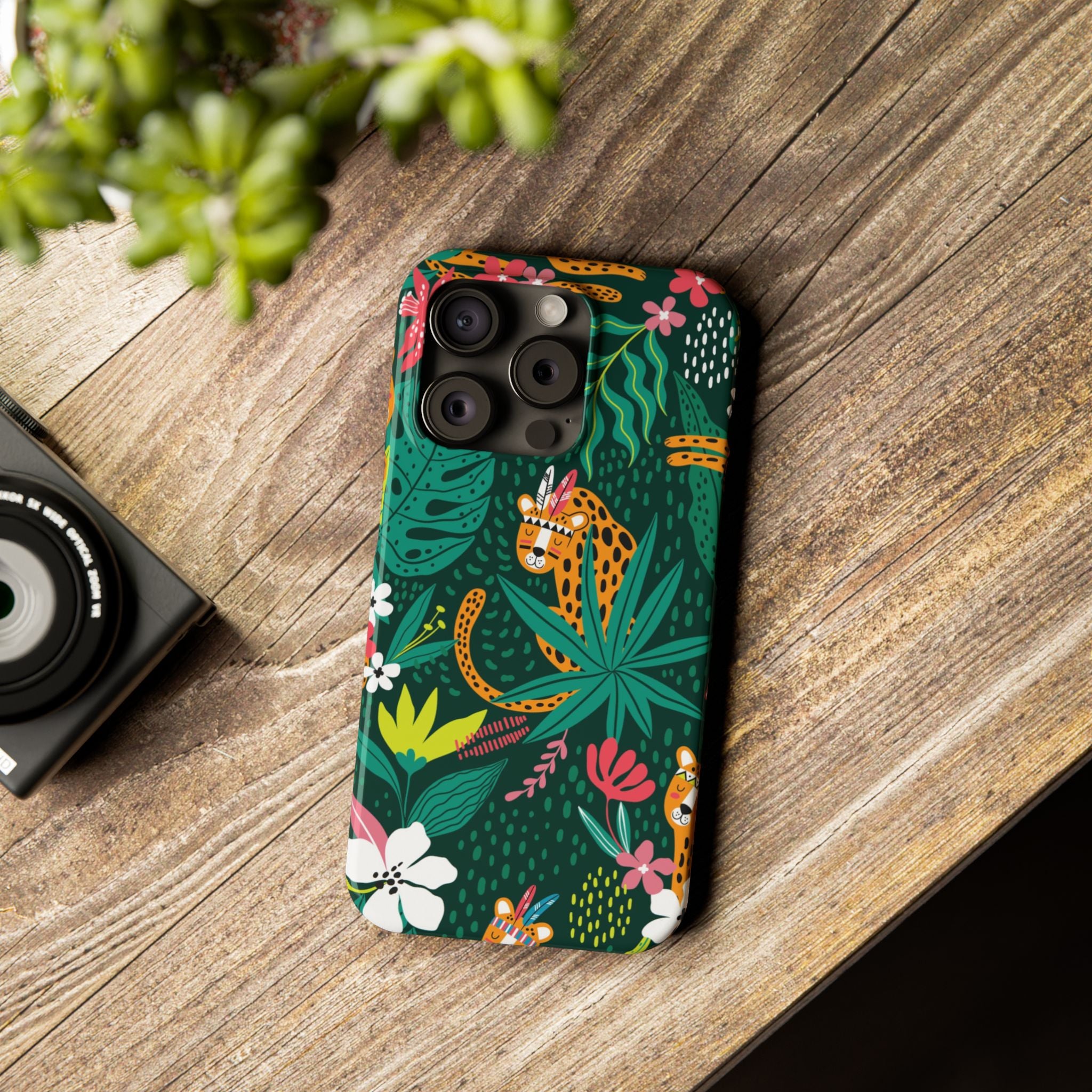 Slim Phone Case — Tropical Jungle Leopard Floral Pattern (Slim Protective Phone Cover)