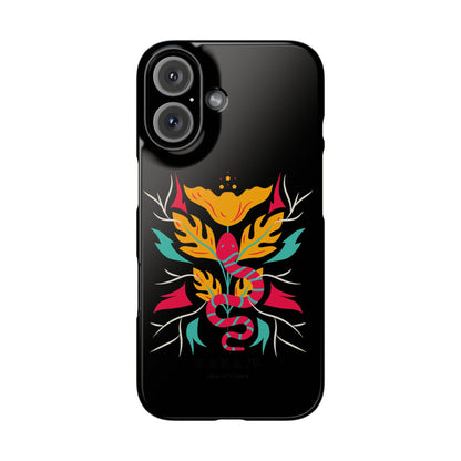 Colorful Floral Snake Slim Phone Case, Trendy Phone Accessories, Unique Gift for Nature Lovers, Modern Phone Cover, Stylish Protection