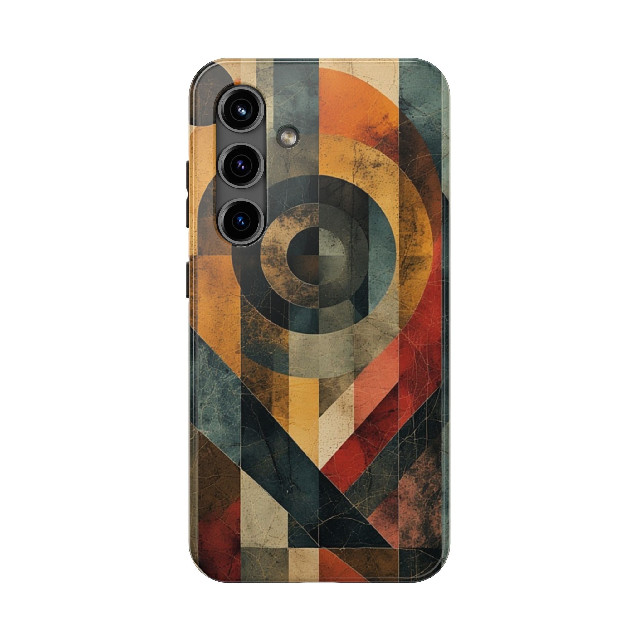 Retro Geometric Tough Phone Case — Vintage Target Circle Design