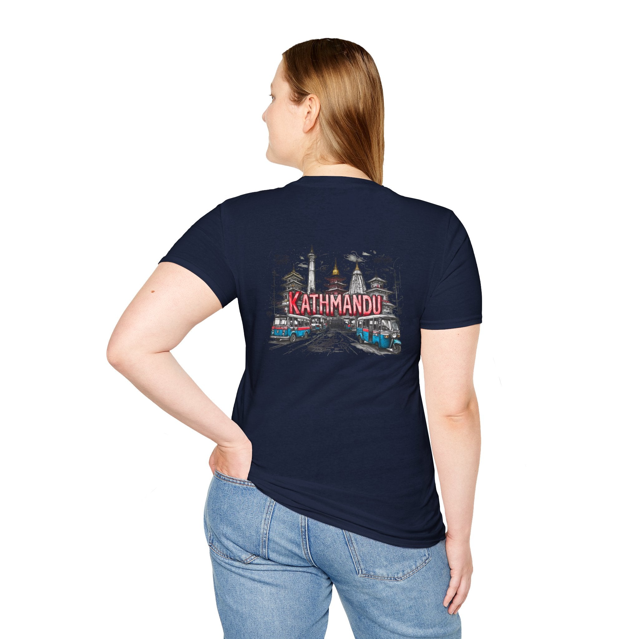 Kathmandu Travel T-Shirt — Nepali Temple & Vintage Jeep Graphic tee