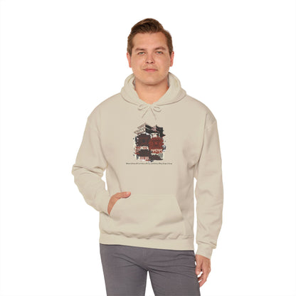 Hoodie — Vintage Urban Industrial Building Graphic Hoodie (Architectural Sketch)