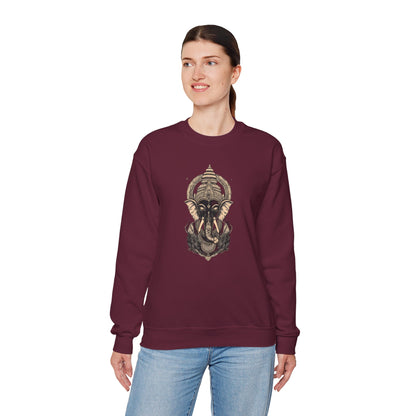 Elephant Mandala Crewneck Sweatshirt — Spiritual Indian-Inspired Graphic