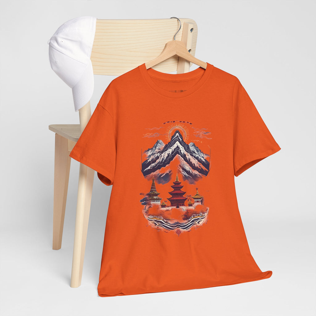 Japanese Mountain Pagoda T-Shirt — Zen Temple Landscape Tee