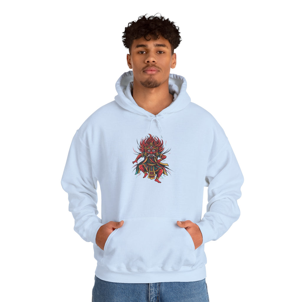 Demonic Oni Mask Hoodie — Japanese Demon Illustration Sweatshirt