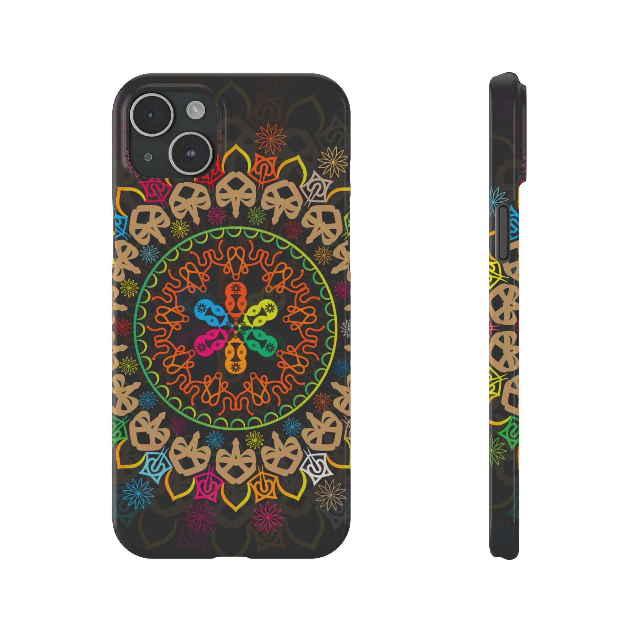 Tropical Mandala Phone Case, Colorful Slim Phone Case, Trendy Phone Cover, Artistic Gift, Eco-Friendly Phone Accessory