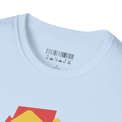 Abstract Faces Graphic T-Shirt — Modern Geometric 'Sahaje' Art Tee