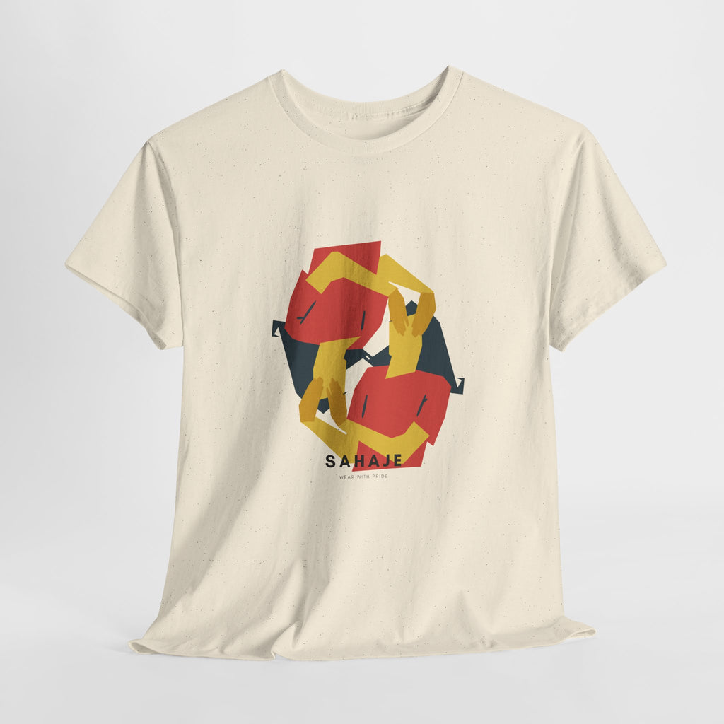 Geometric Fox Tee — Stylized Red & Yellow Fox Illustration T-Shirt
