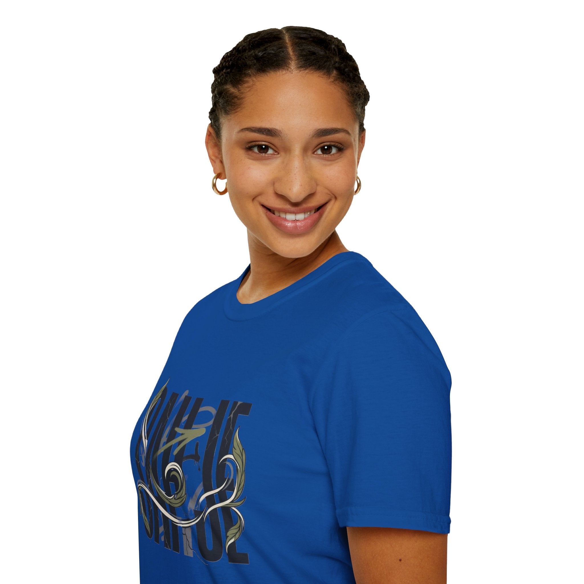 Saurus Graphic T-Shirt — Retro Block Lettering with Snake Illustration