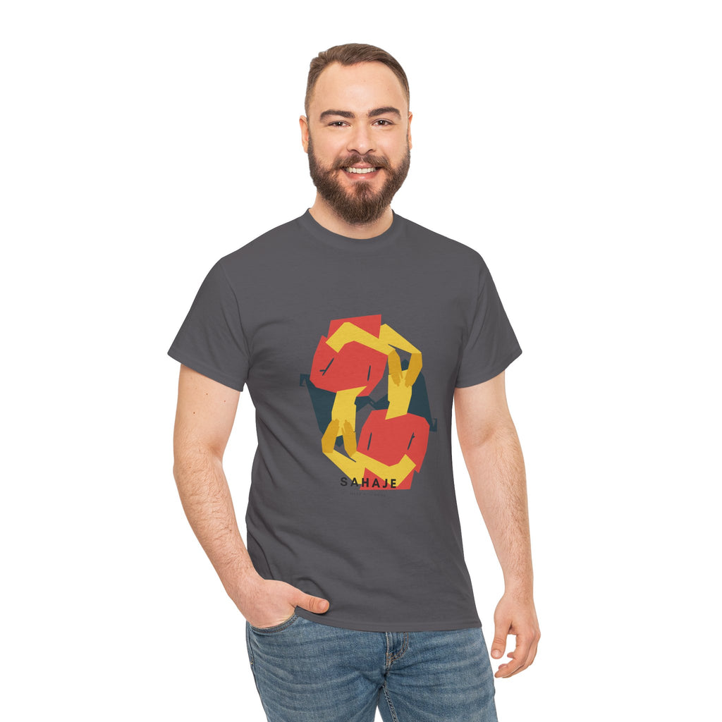 Geometric Fox Tee — Stylized Red & Yellow Fox Illustration T-Shirt