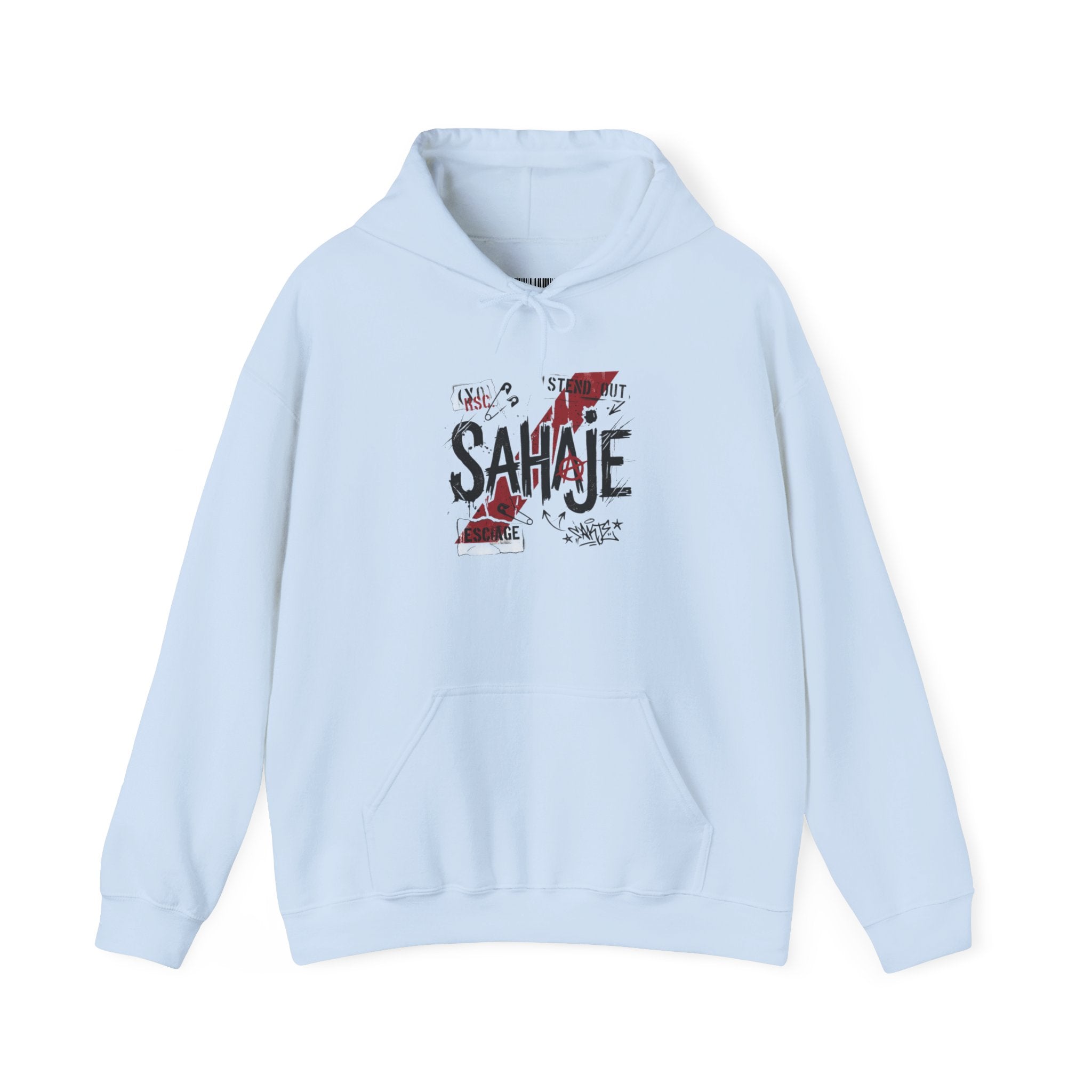 Sahaje Graphic Hoodie – Distressed Vintage Script Pullover