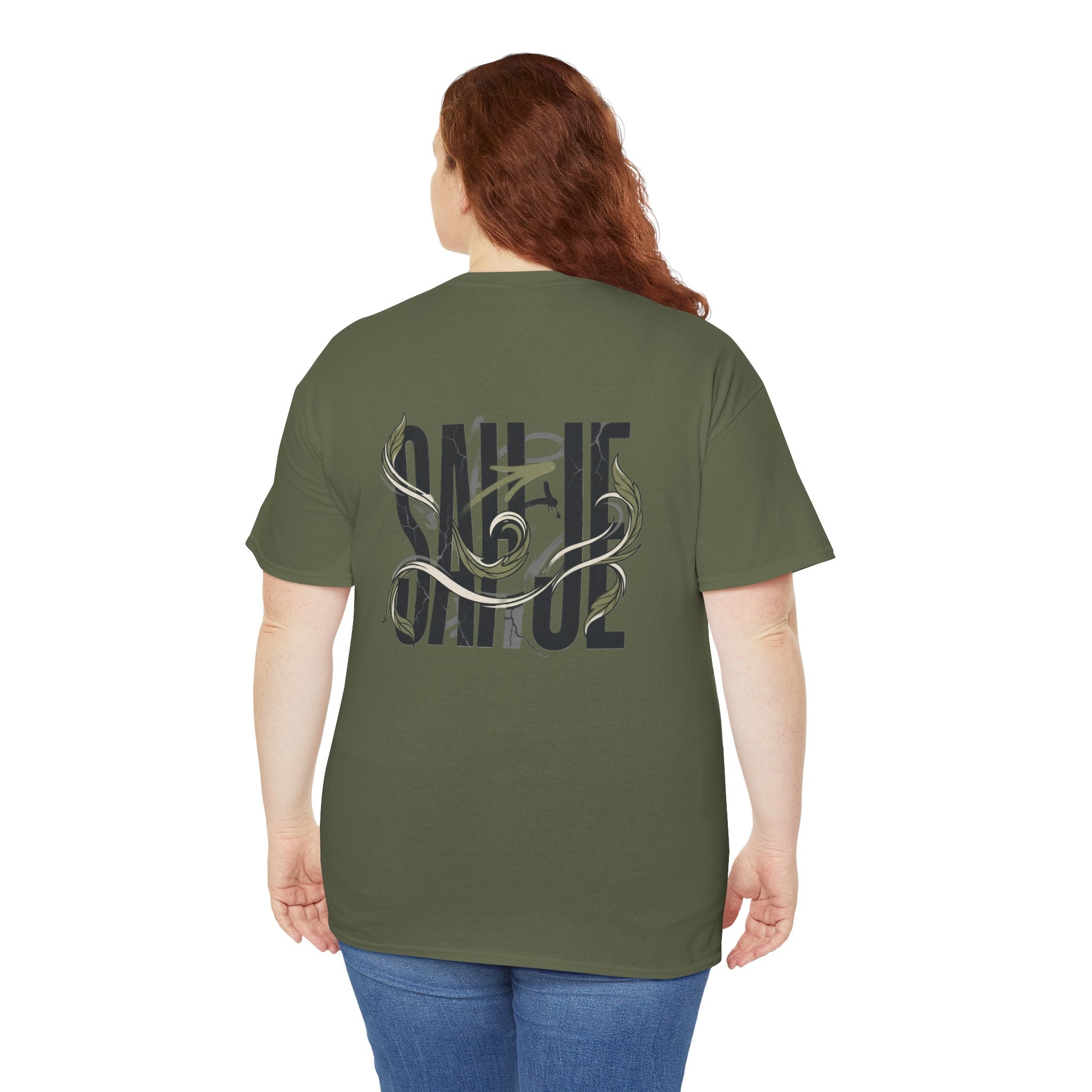 Graphic Tee — 'Savage' Typography with Snake Accent