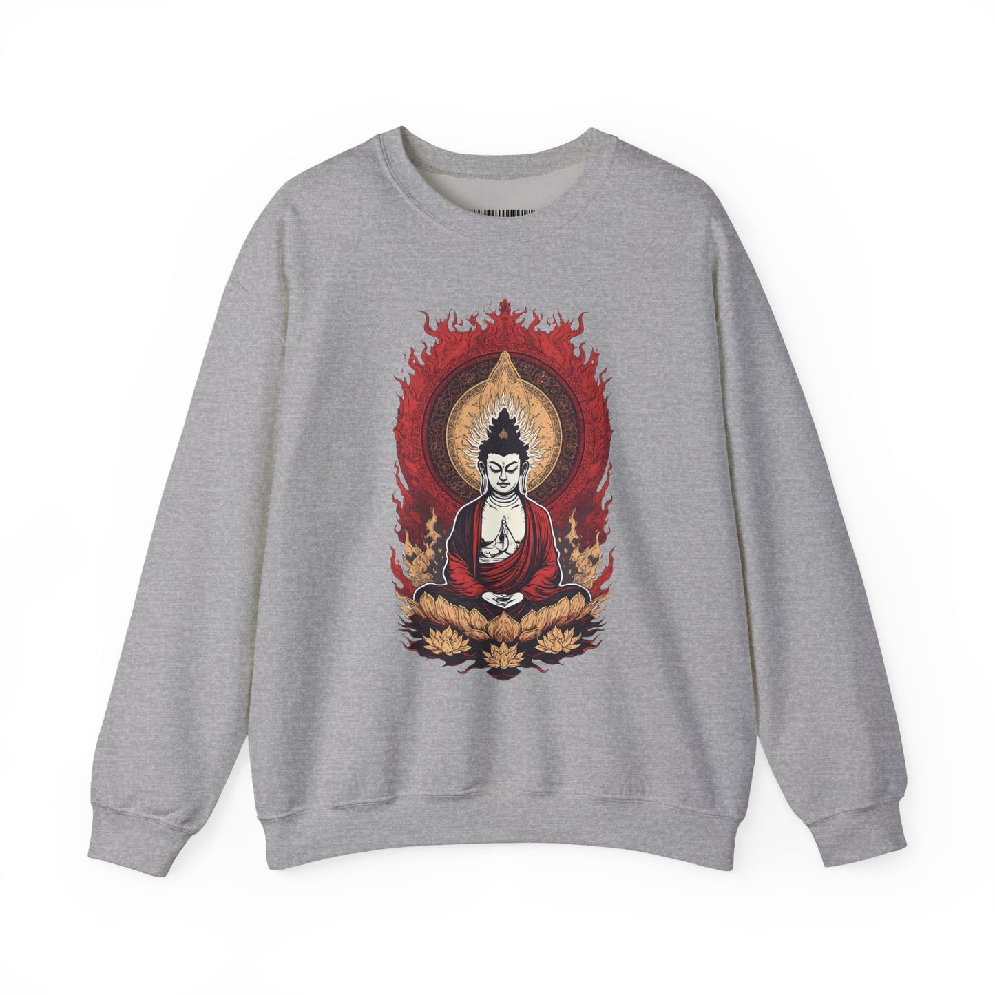Buddha Lotus Flame Crewneck Sweatshirt