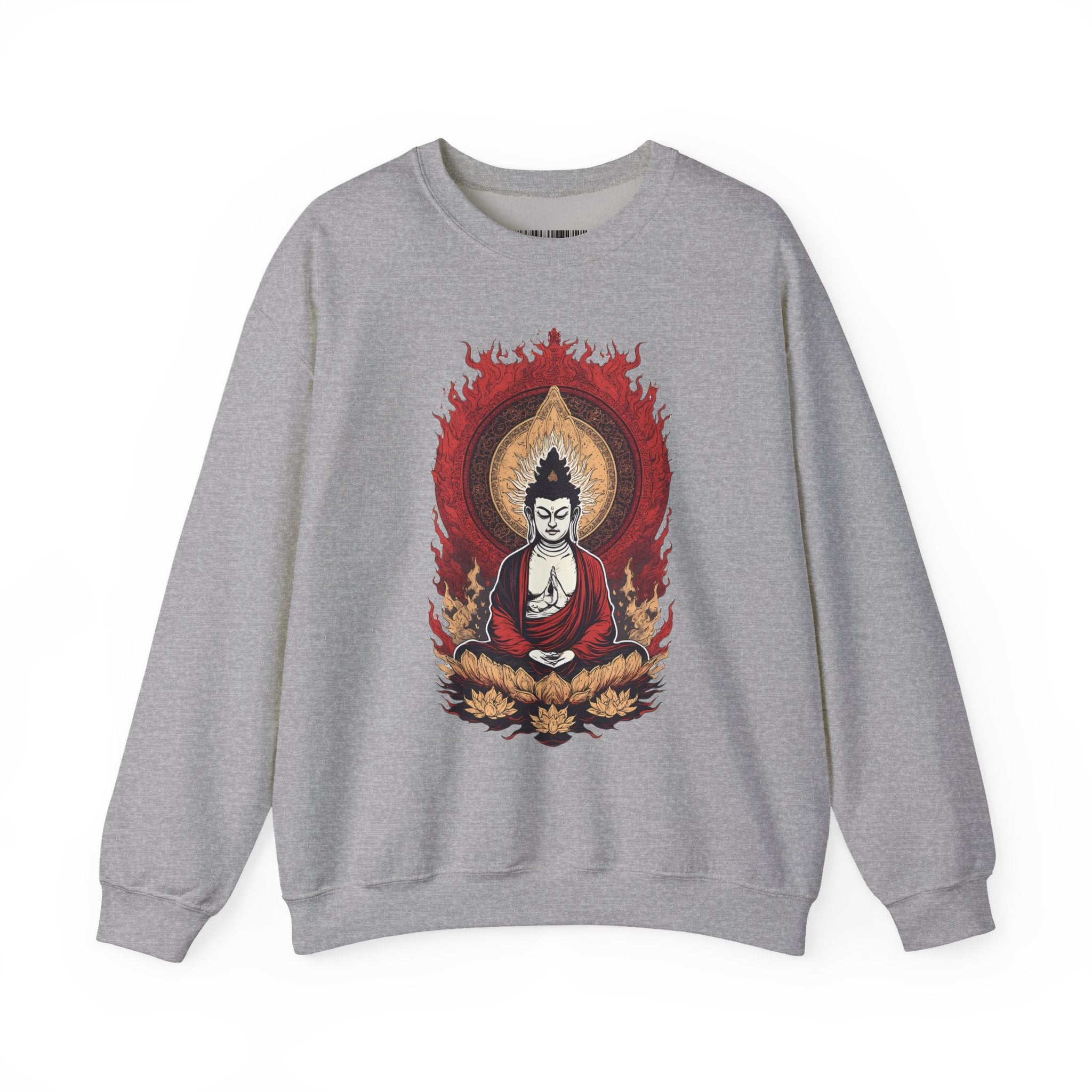 Buddha Lotus Flame Crewneck Sweatshirt