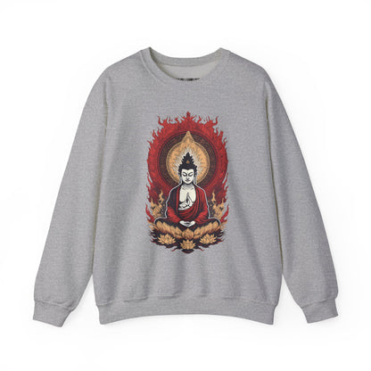 Buddha Lotus Flame Crewneck Sweatshirt