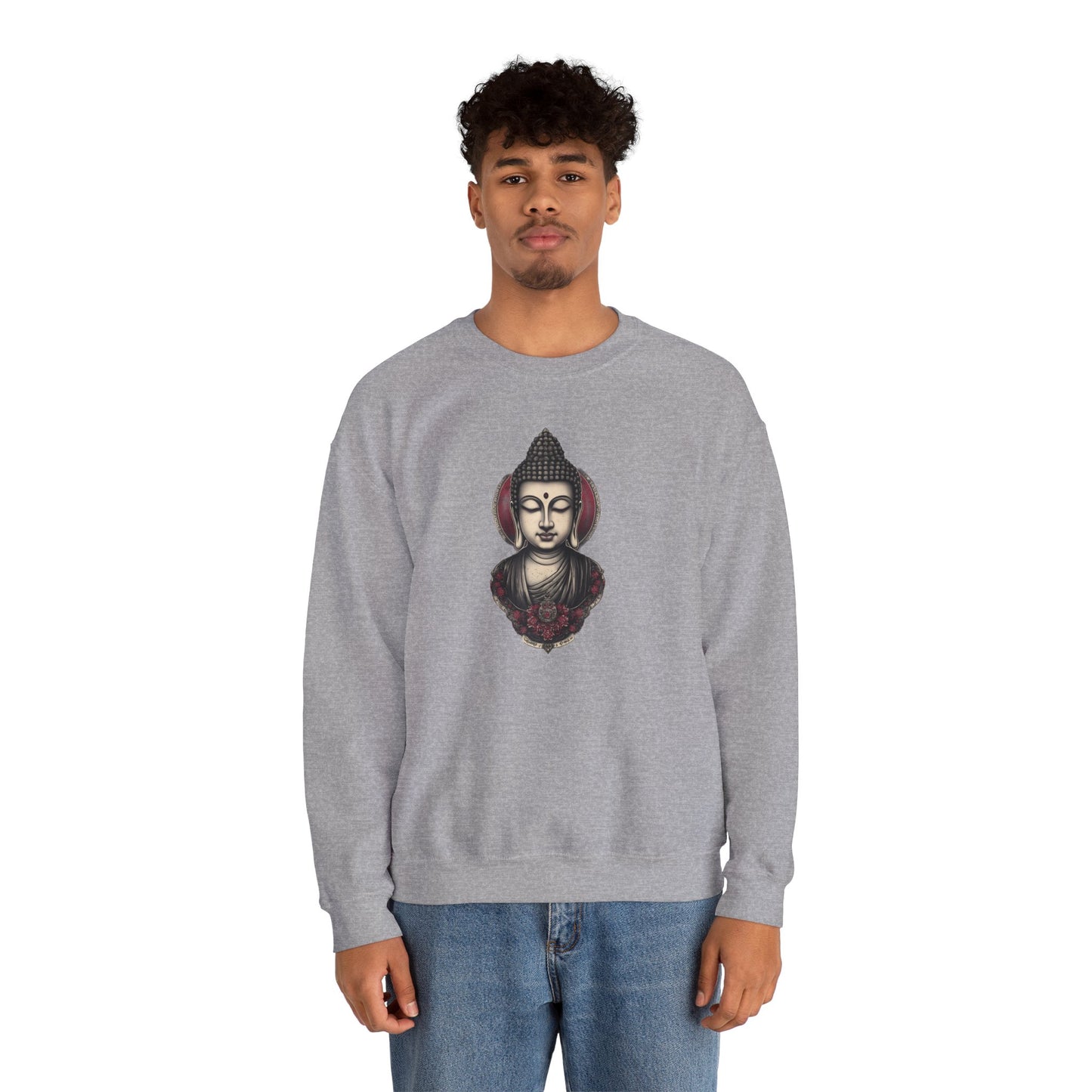 Buddha Lotus Crewneck Sweatshirt — Tranquil Meditation Graphic