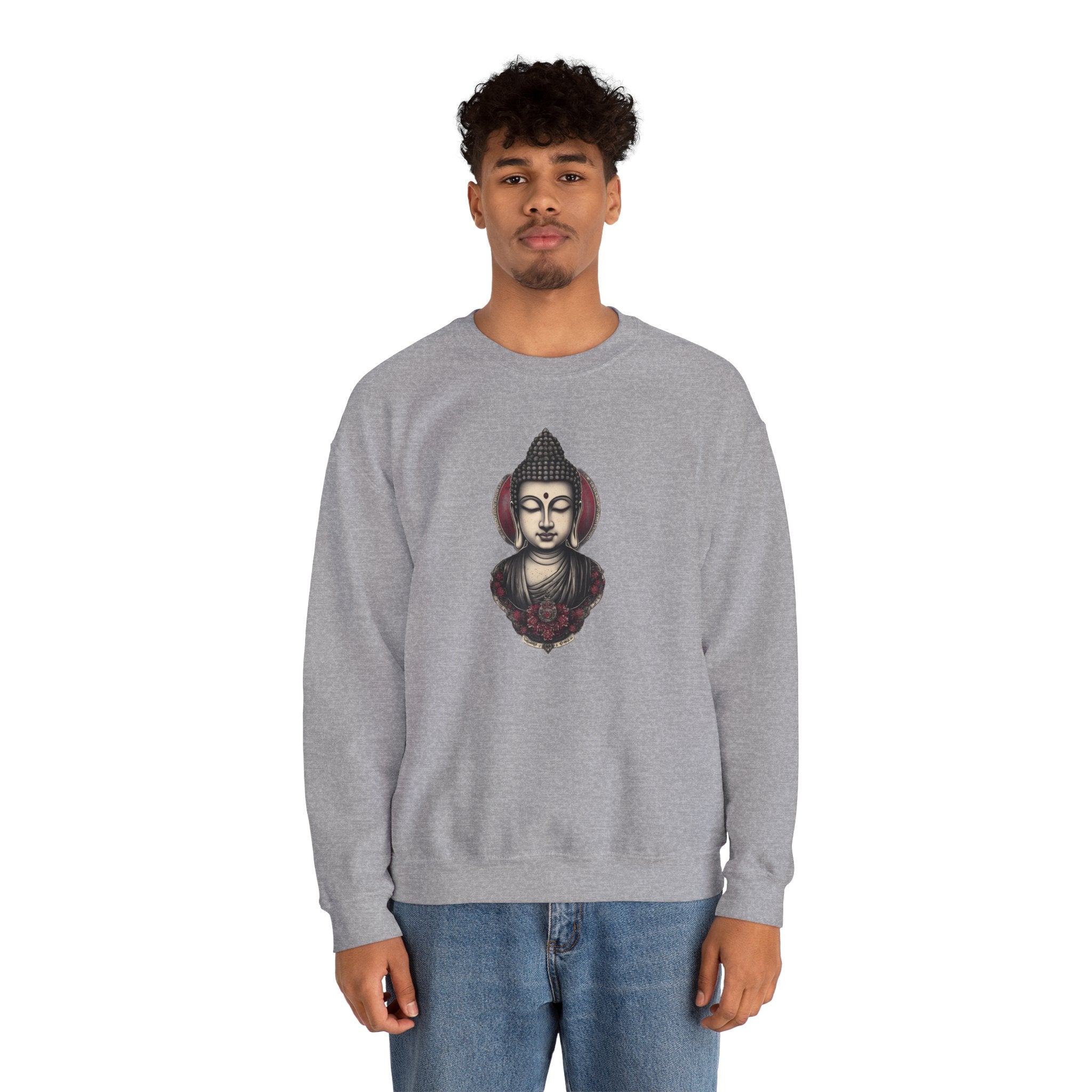 Buddha Lotus Crewneck Sweatshirt — Tranquil Meditation Graphic