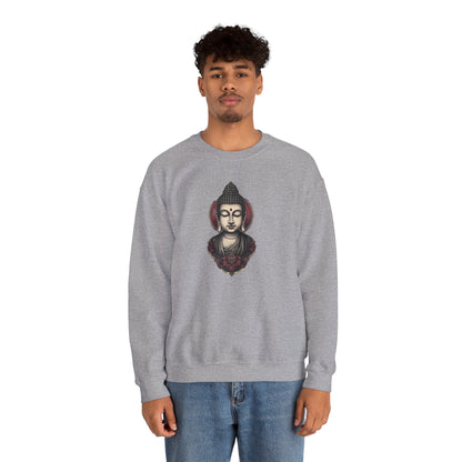 Buddha Lotus Crewneck Sweatshirt — Tranquil Meditation Graphic