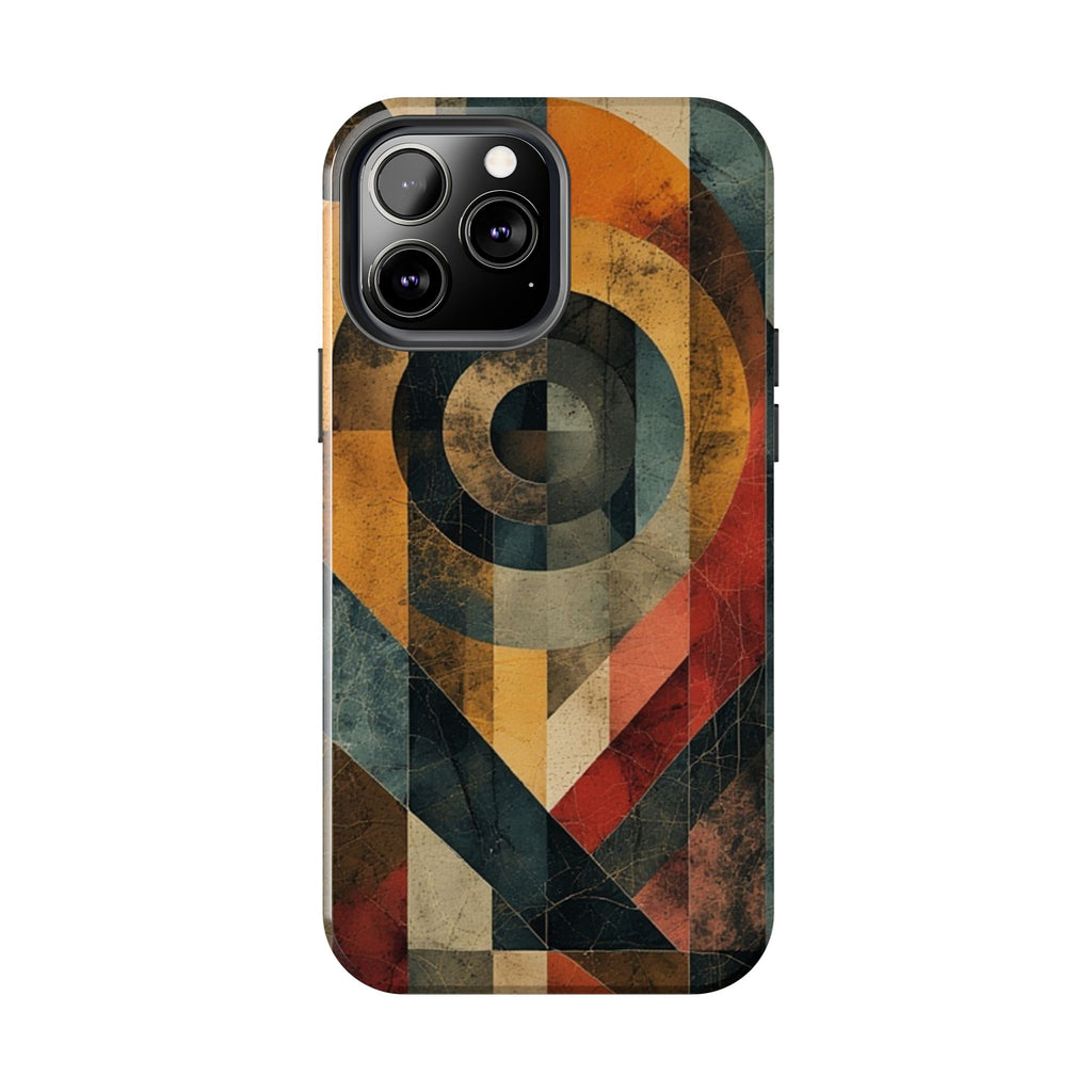 Retro Geometric Tough Phone Case — Vintage Target Circle Design