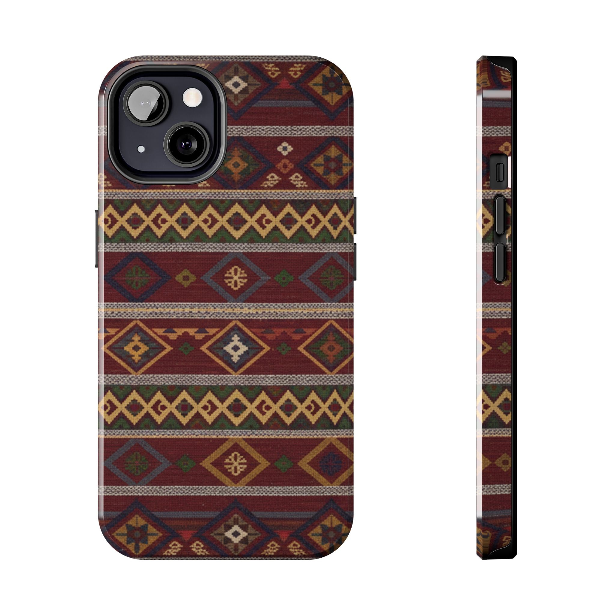 Aztec Pattern Tough Phone Case — Rustic Tribal Protective Cover