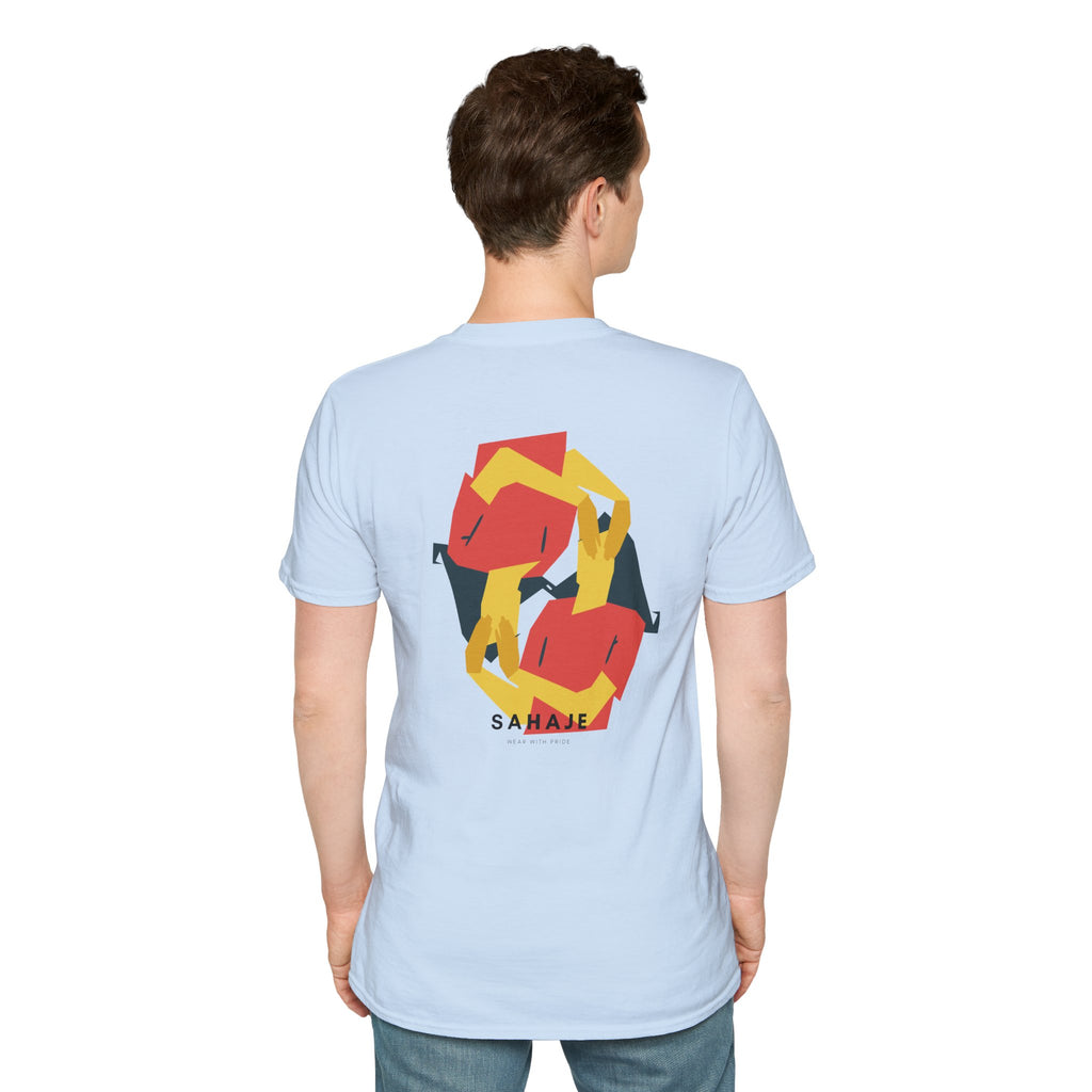 Abstract Geometric Graphic T-Shirt — 'Sahahe' Modern Art Back Print
