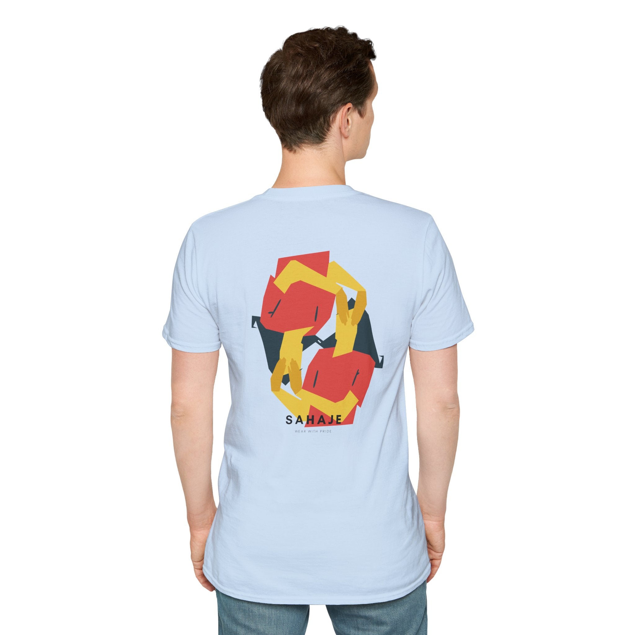 Abstract Geometric Graphic T-Shirt — 'Sahahe' Modern Art Back Print