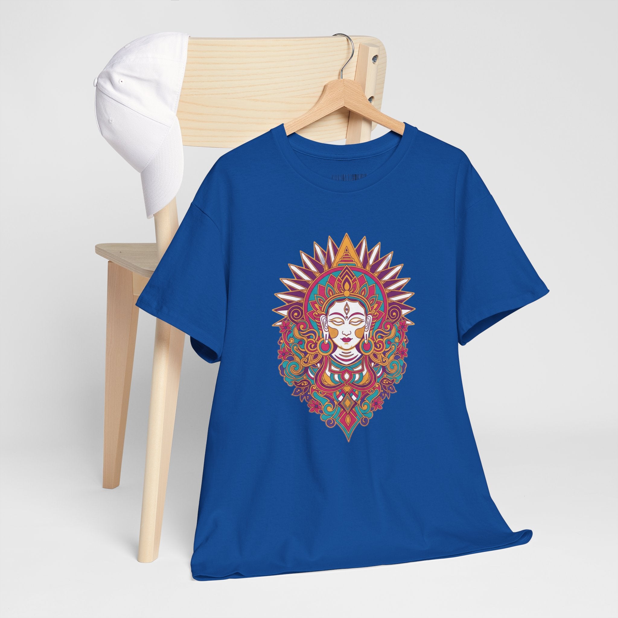 Spiritual Goddess Sun Mandala Tee — Colorful Boho Yoga T‑Shirt