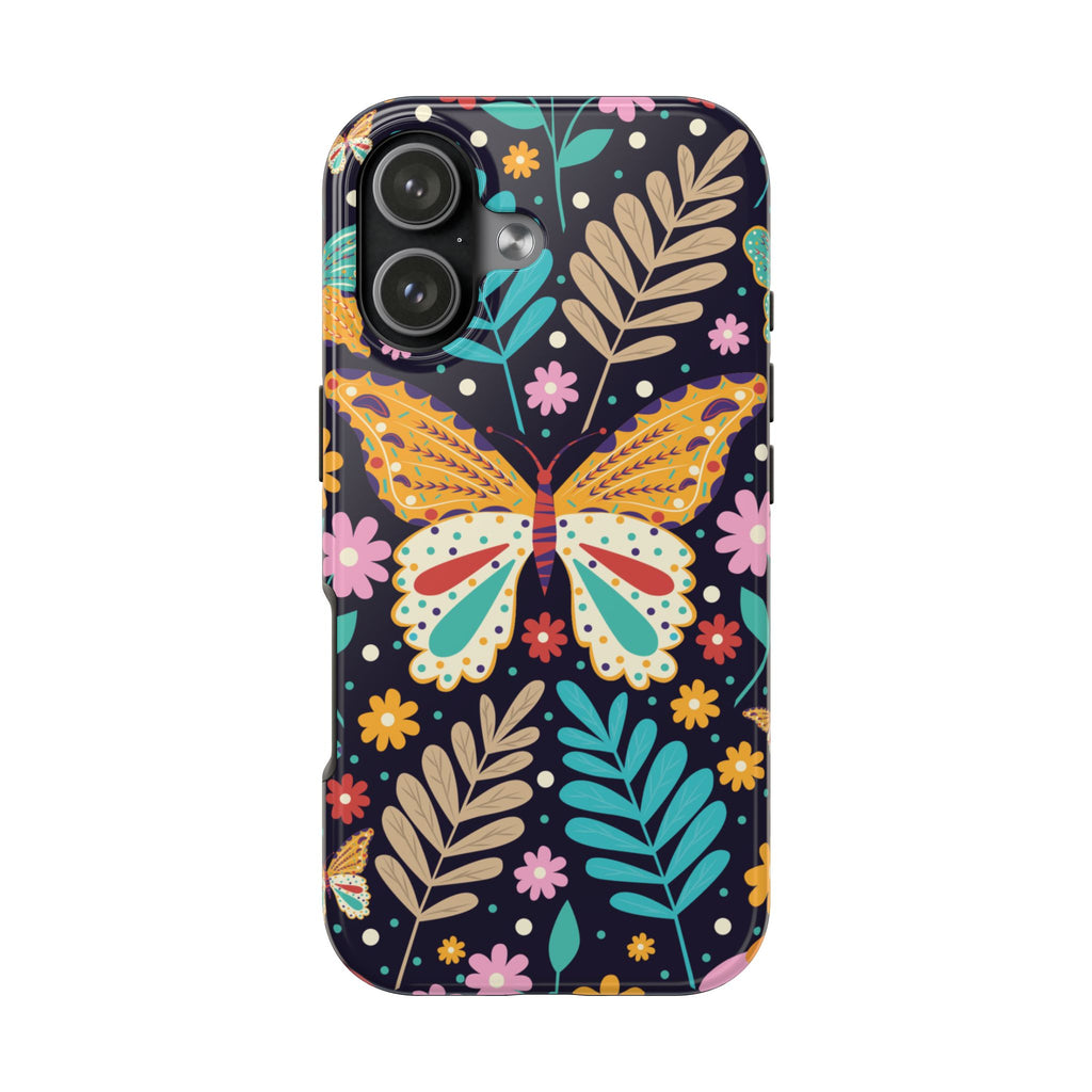 Floral Butterfly Tough Phone Case — Colorful Garden Protective Cover
