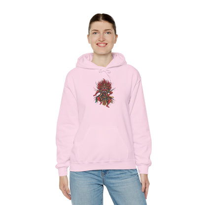 Demonic Oni Mask Hoodie — Japanese Demon Illustration Sweatshirt