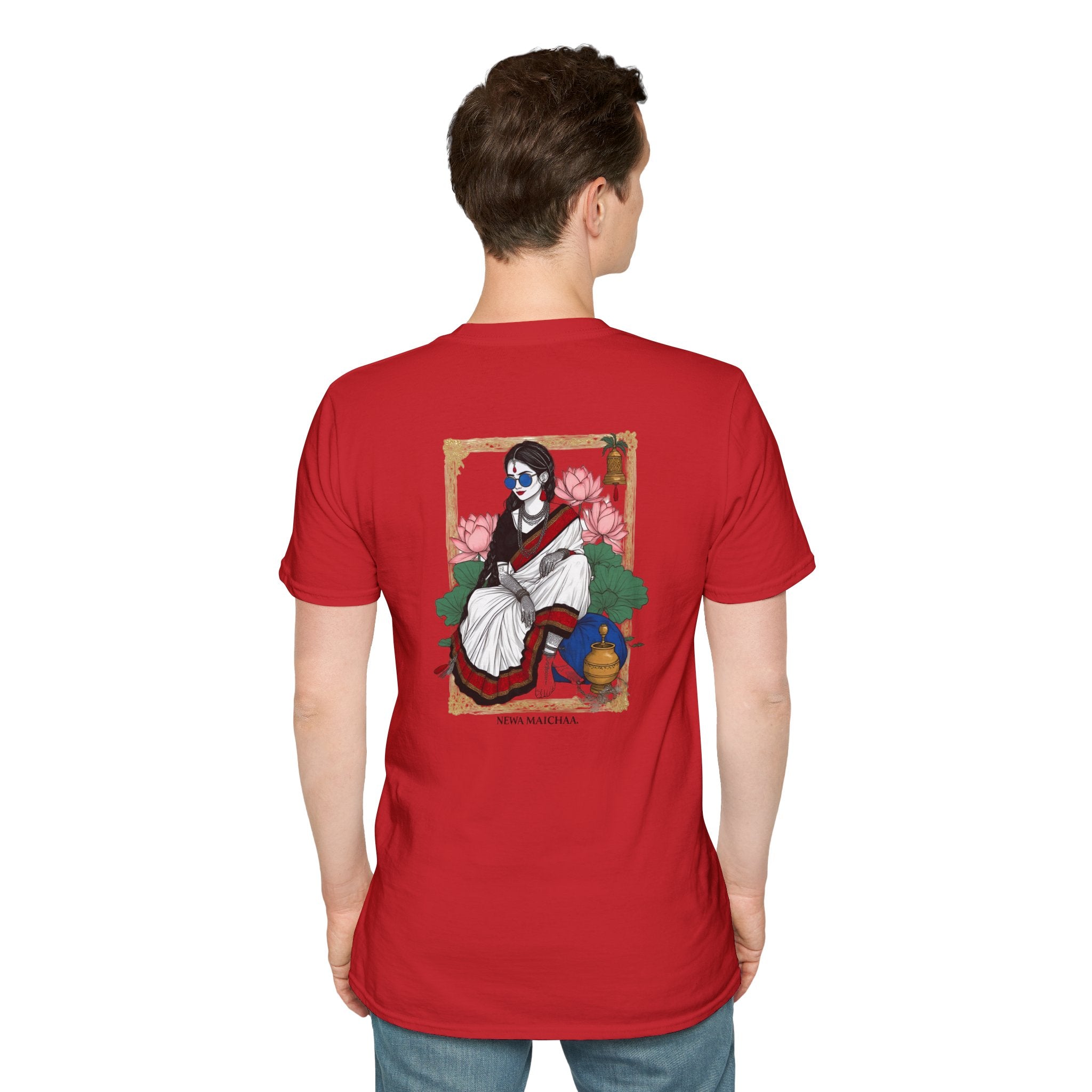 Newari Girl Traditional Dress T-Shirt – Newa Maicha Cultural Pride Graphic Tee, Nepali Heritage Design