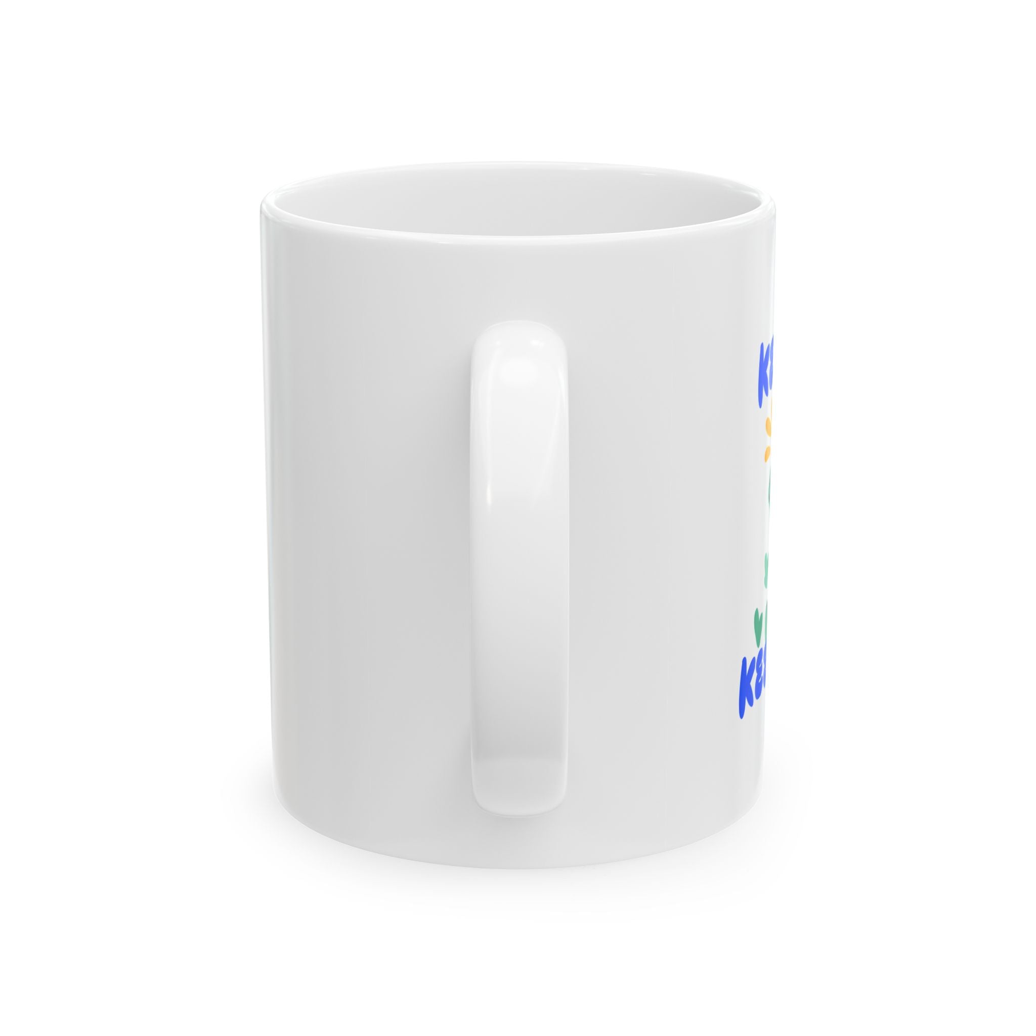 Positive Vibes Ceramic Mug - For Coffee Lovers, Inspirational Gift, Floral Design, Home Decor, Self-Care