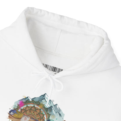 Adventure Landscape Hoodie — Cozy Mountain & Cabin Graphic Sweatshirt