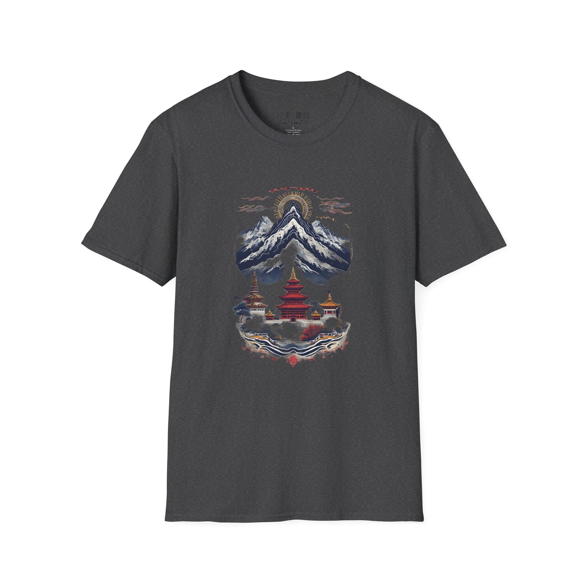 Asian Landscape T-Shirt — Mountain Pagoda Scenic Tee