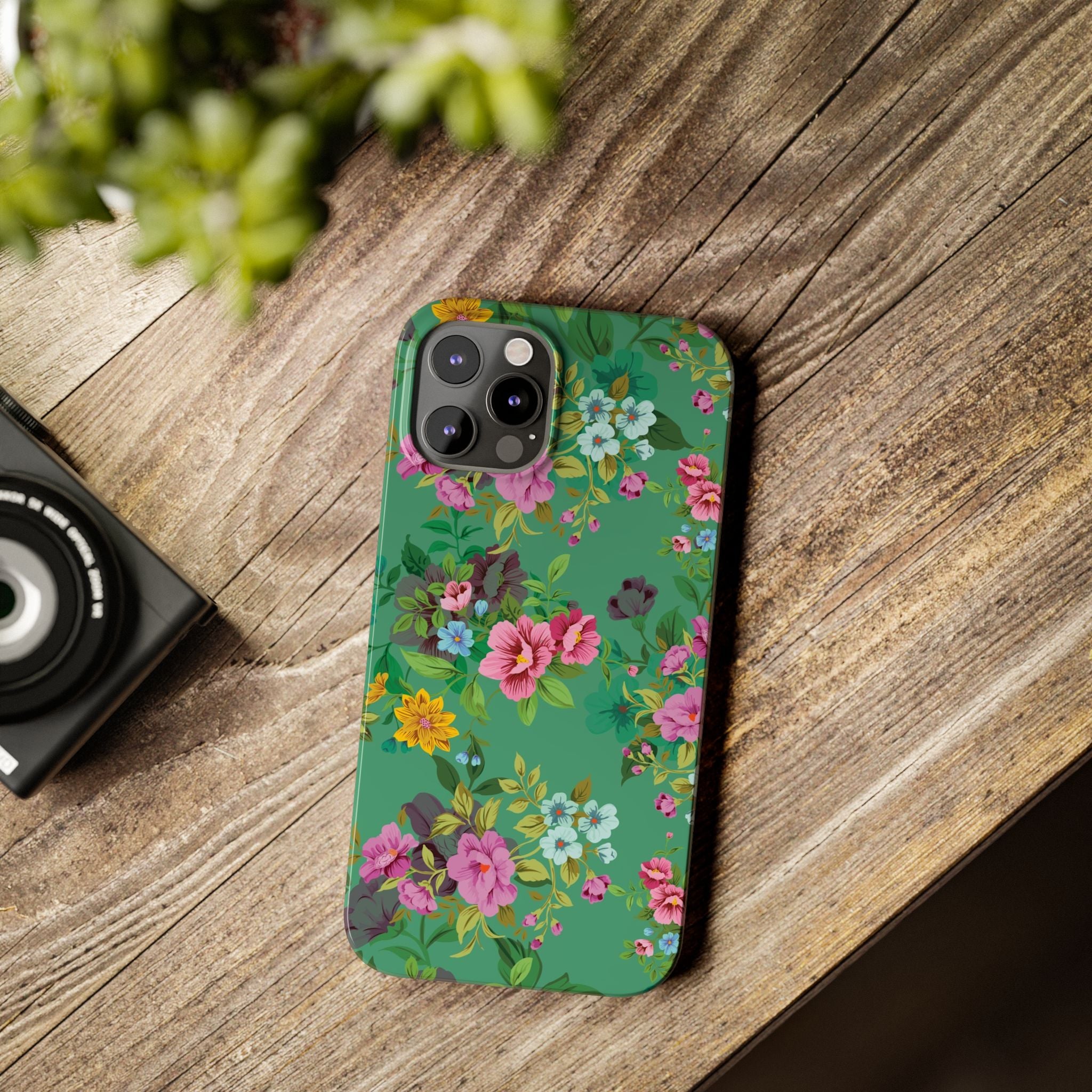 Floral Slim Phone Case - Cute Botanical Design, Gift for Spring, Nature Lovers, Customizable Phone Cover, Trendy Accessories, Flower Power