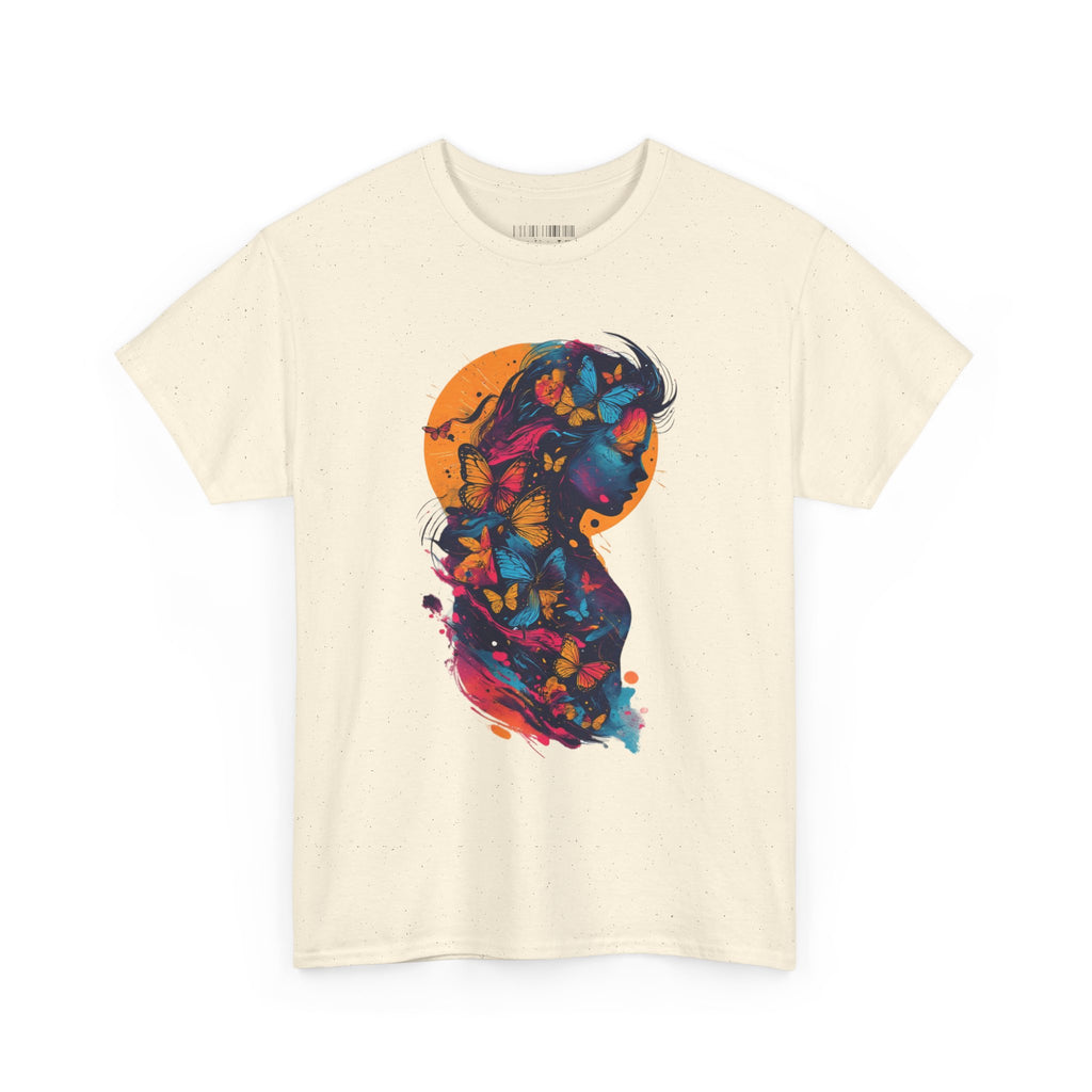 Butterfly Silhouette Graphic Tee — Colorful Maternity Profile Design