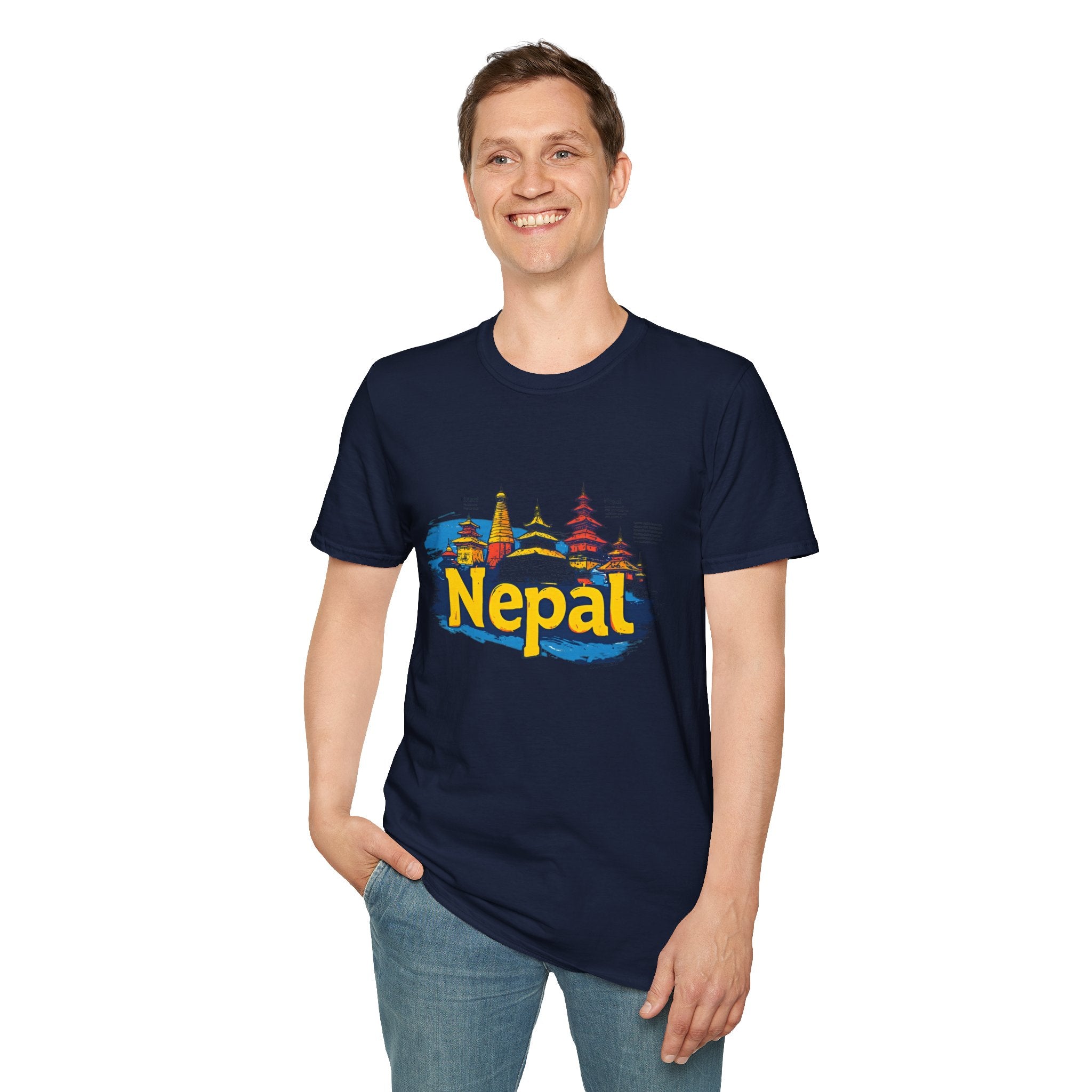 Nepal Temple Skyline T-Shirt – Nepali Cultural Heritage Graphic Tee, Travel & Spiritual Design