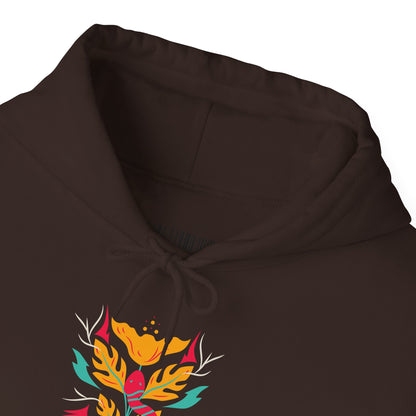 Floral Snake Hoodie — Colorful Serpent & Bloom Graphic Sweatshirt